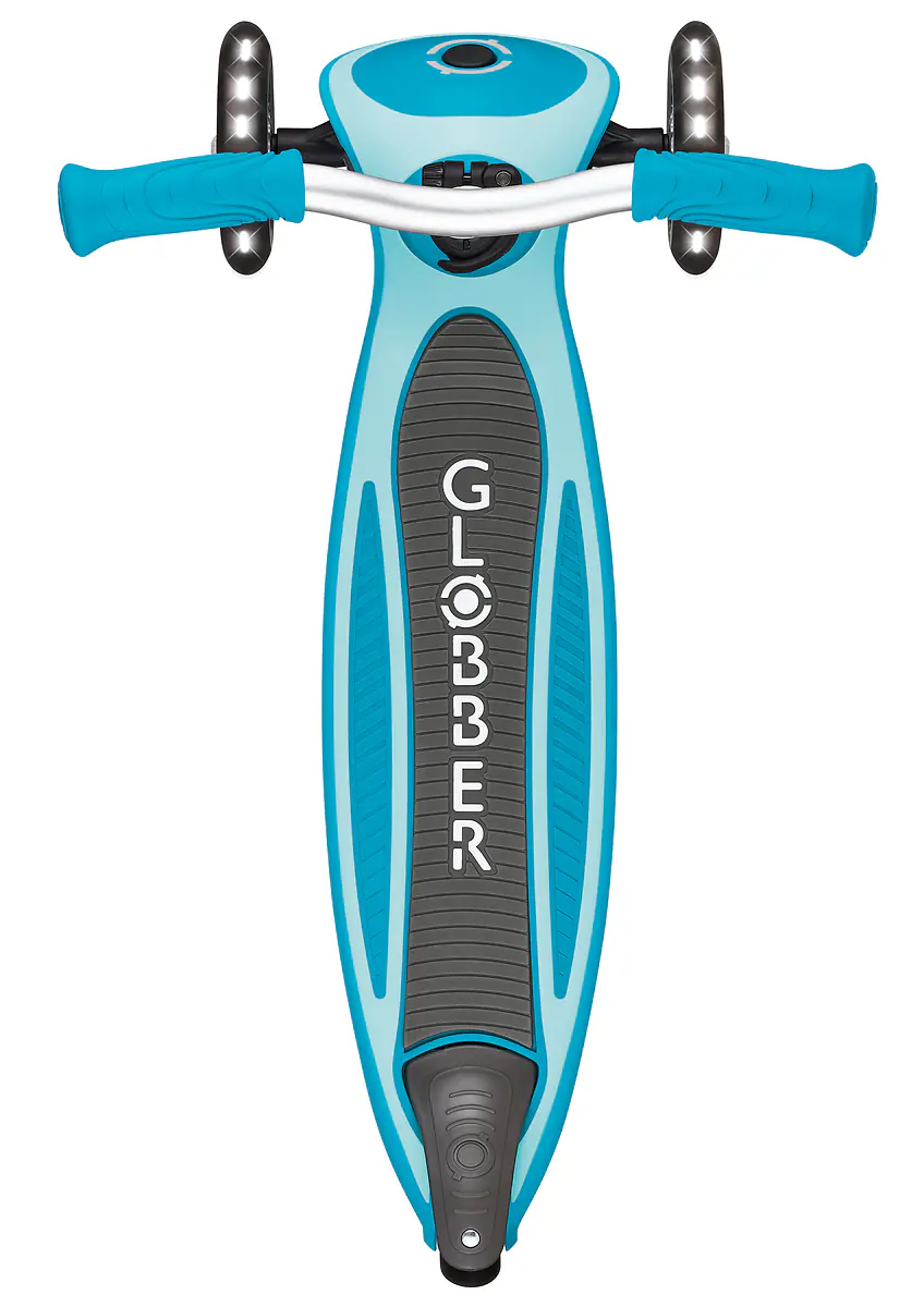 Globber Scooter für Kinder mit Leuchtrollen Master Lights blau