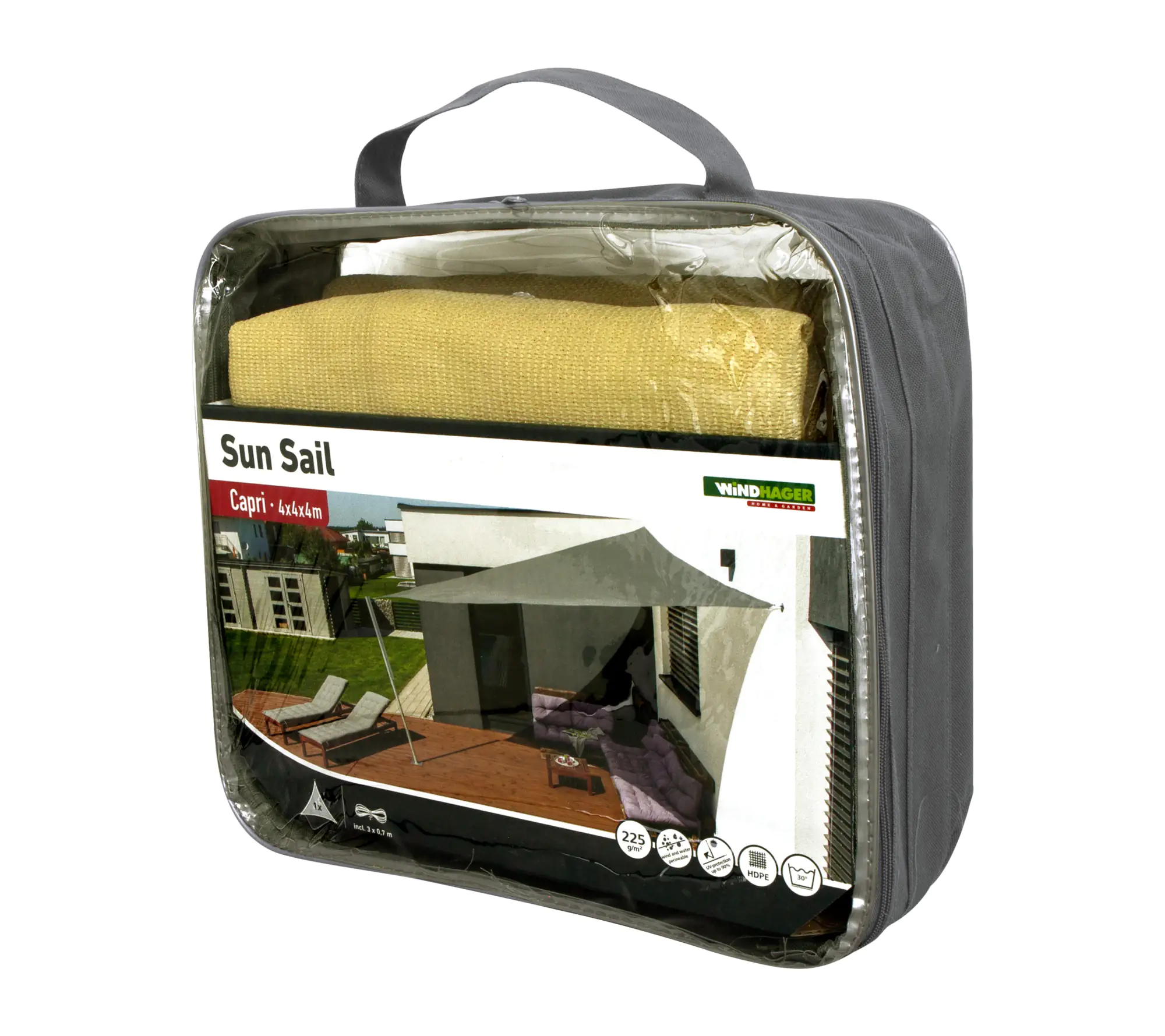Windhager Sonnensegel Capri champagner 4 x 4 x 4 m