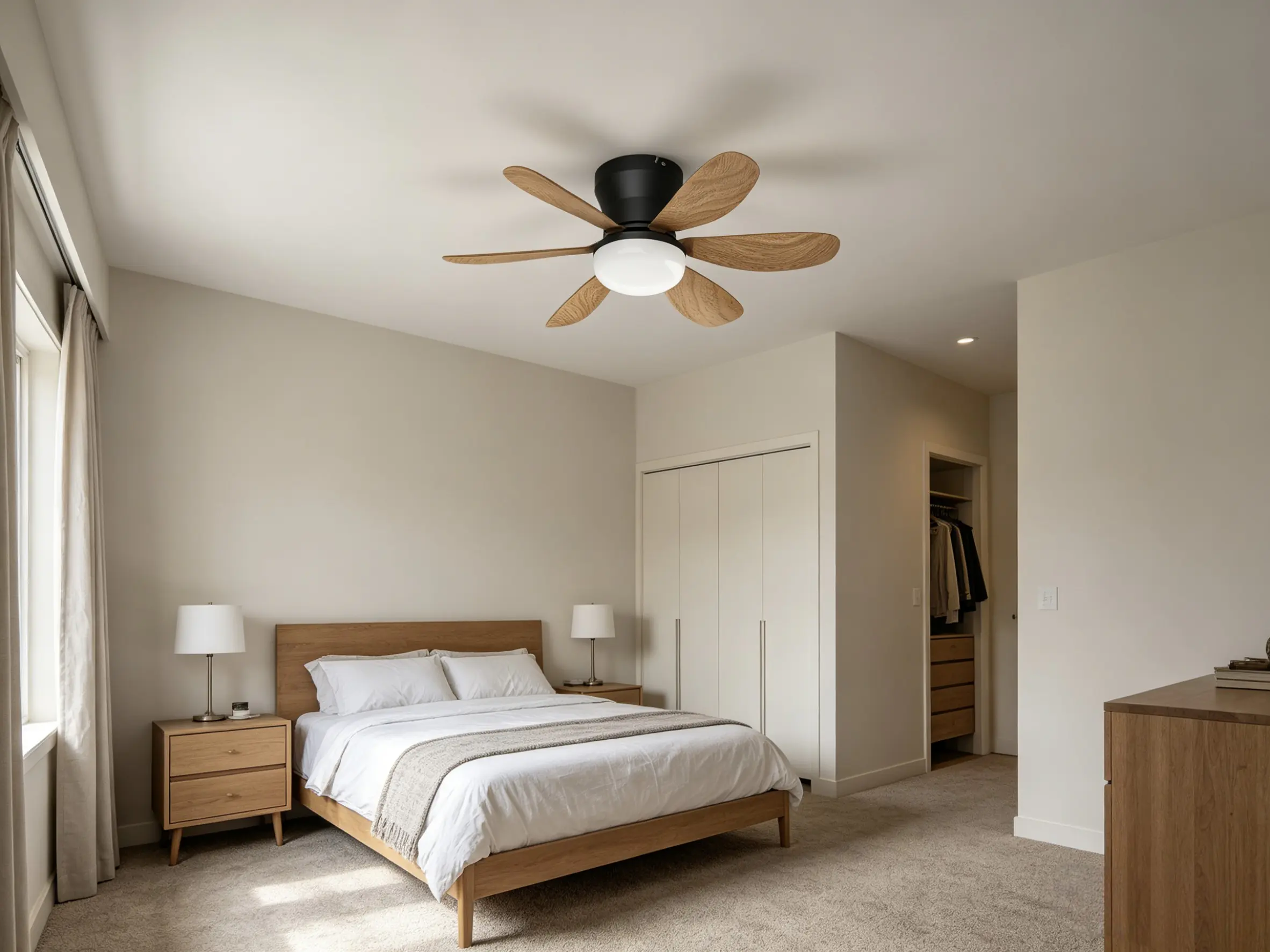 LED-Deckenventilator Chic holz dimmbar