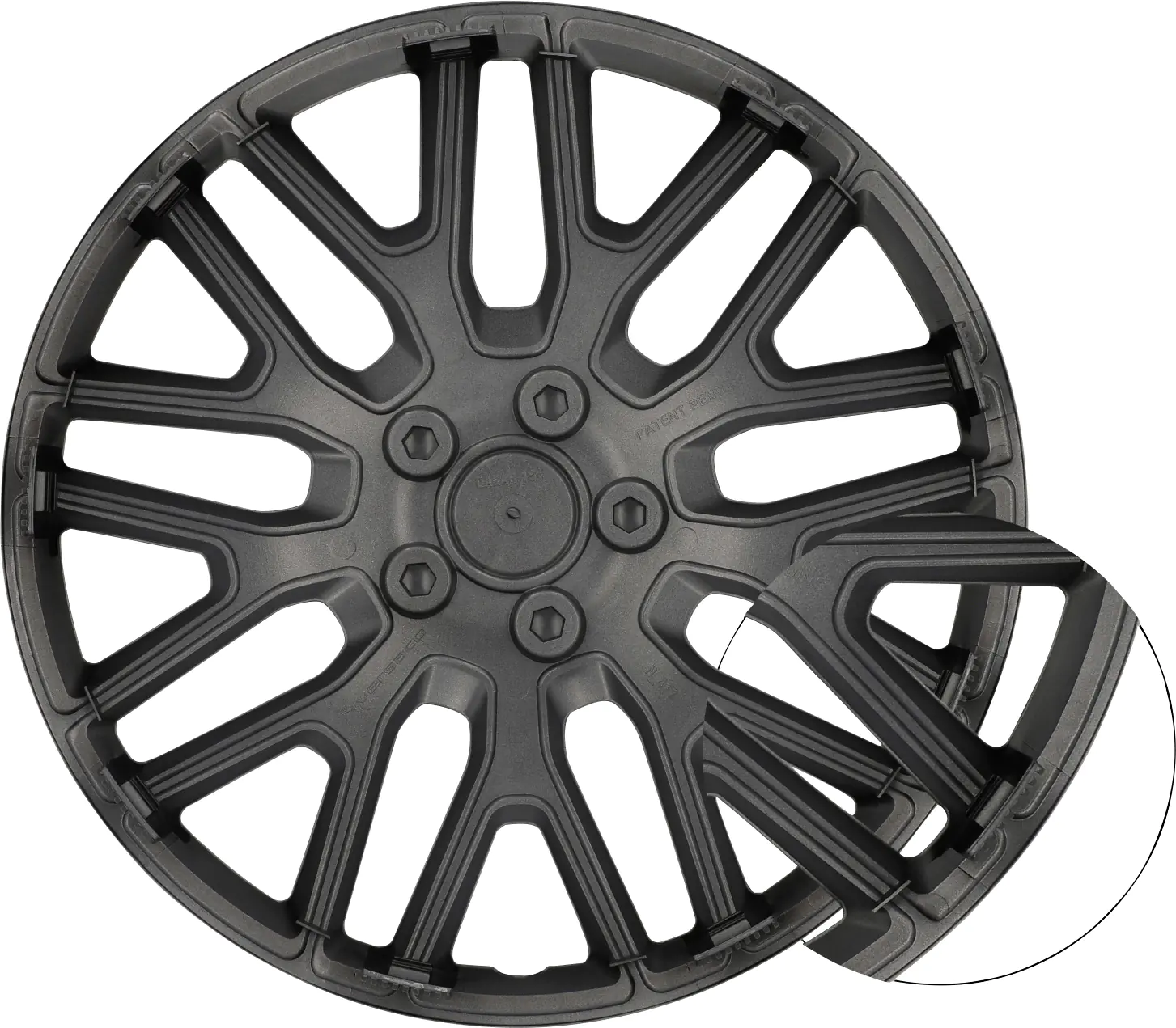 Cartrend Radzierblende Branch 40 cm (16 Zoll) silber schwarz 4 Stück Cartrend Radzierblende Branch 40 cm (16 Zoll) silber schwarz 4 Stück