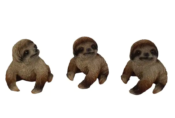 Dekofigur Faultier 7,5 x 7 cm braun