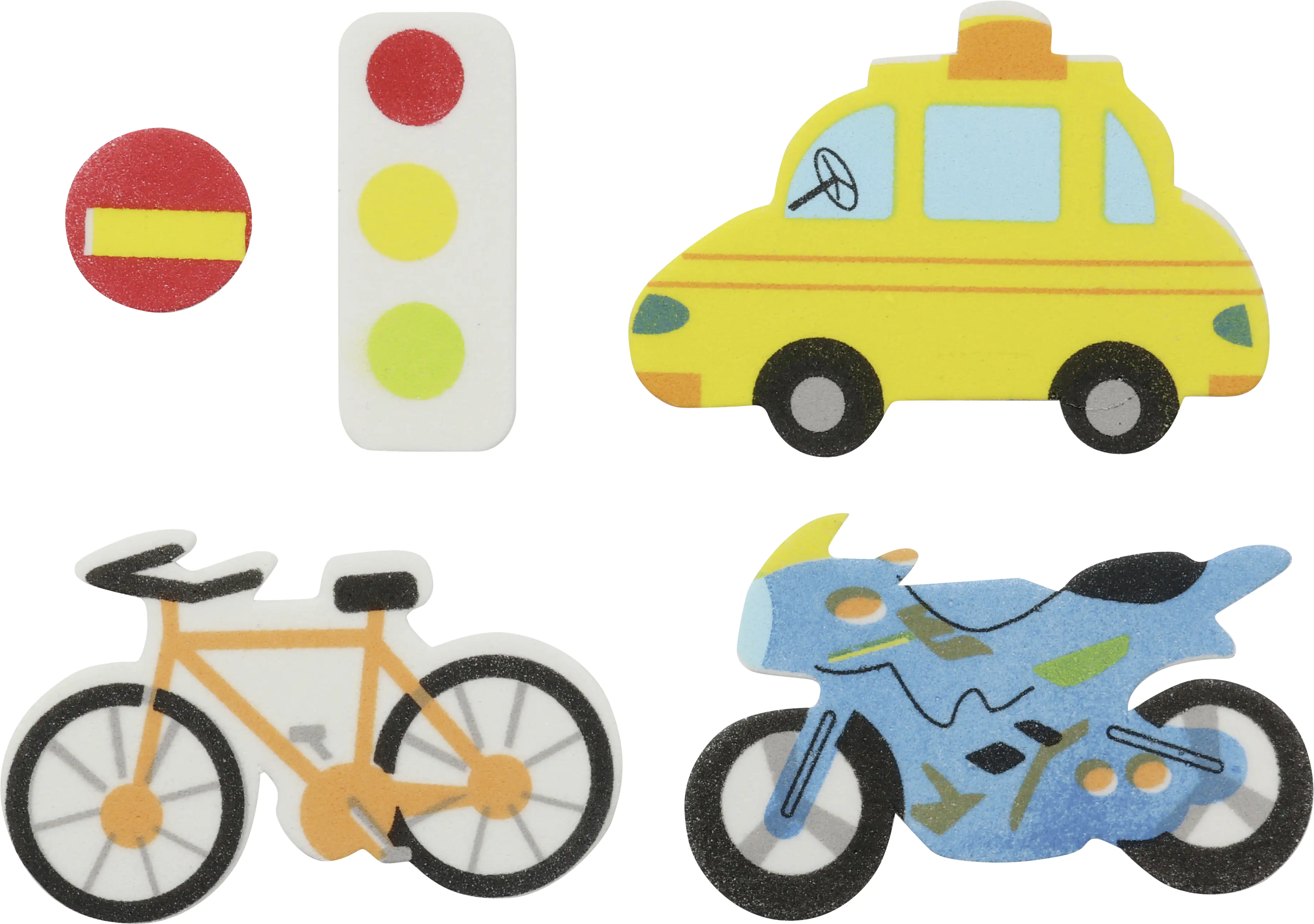 Glorex Moosgummi Sticker Autos selbstklebend , 39 Stück