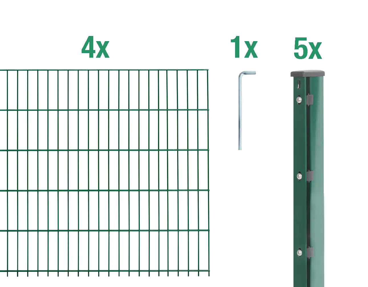 4004338644338 Alberts Doppelstabmatten-Grundset 10 m 250 x 123 cm 6/5/6 grün