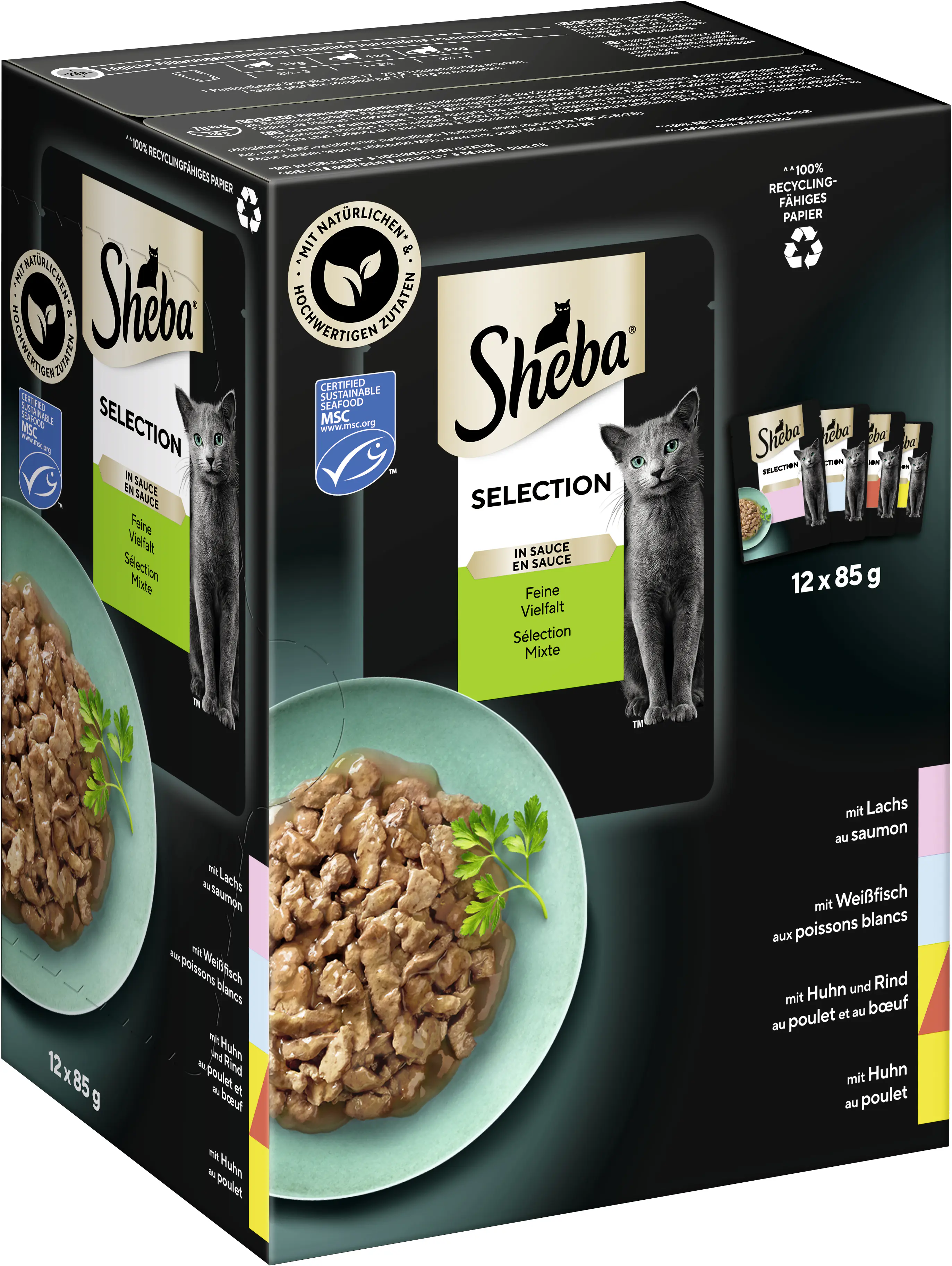 Sheba Selection in Sauce Katzennassfutter Adult 12 x 85 g Feine Vielfalt