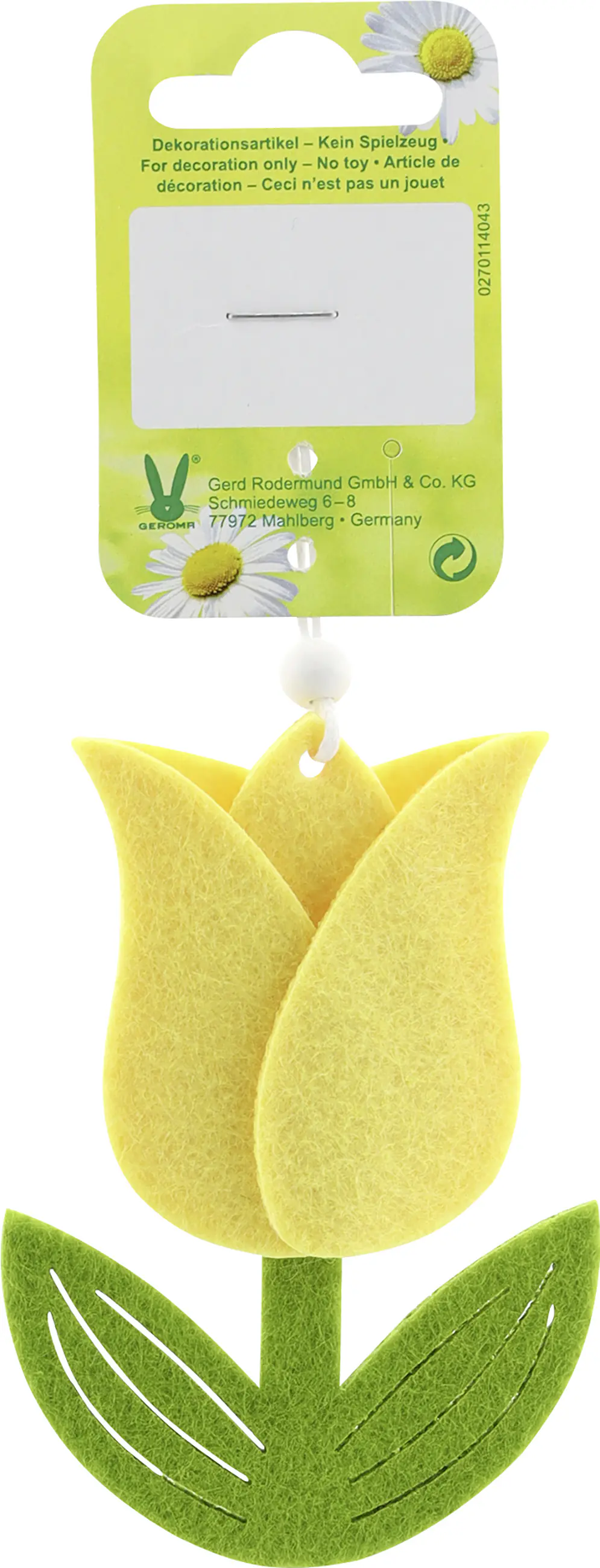 Anhänger Blumen 9,5 cm gelb