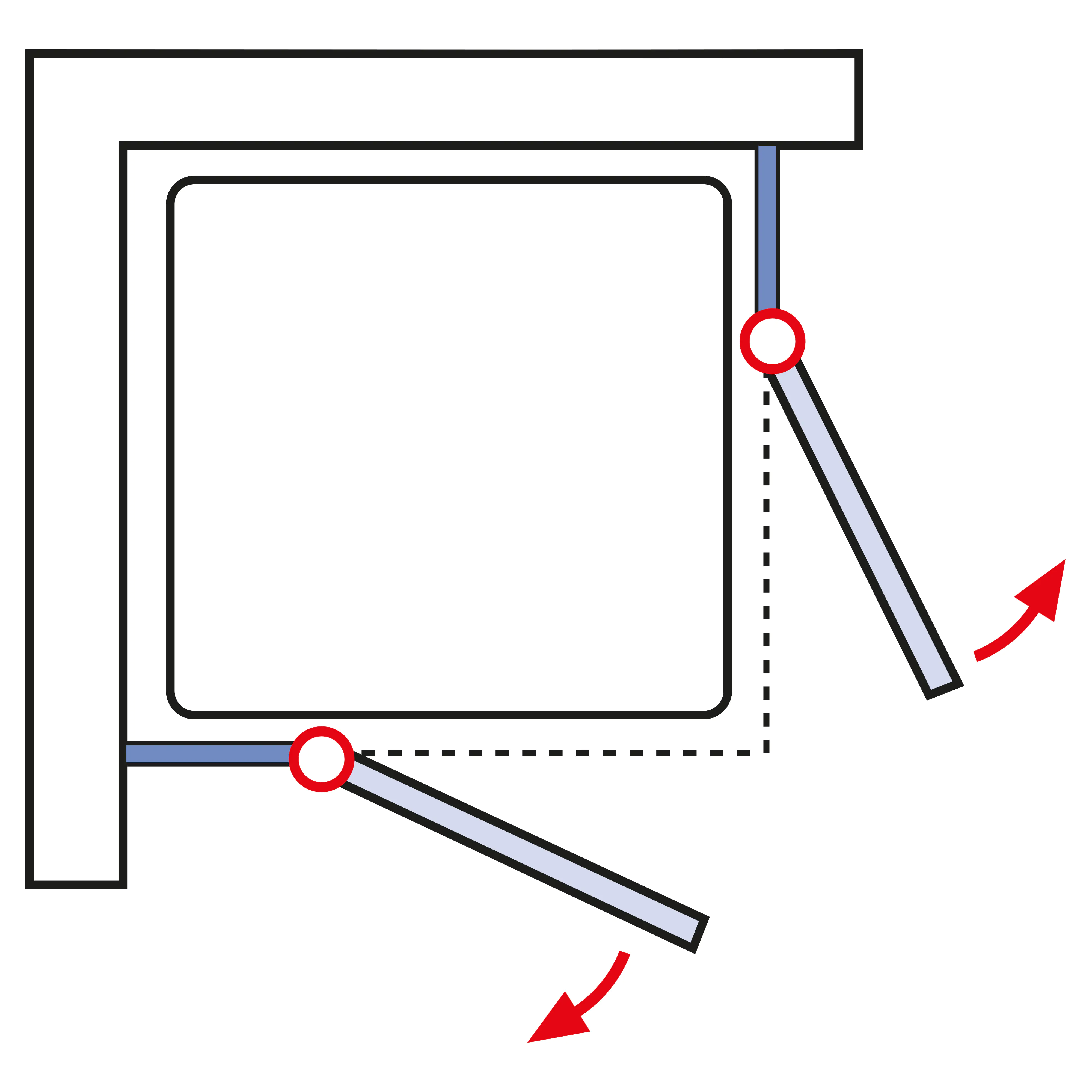 Schulte Eckeinstieg Duschwanne 90 x 90 x 192 cm Alexa Style 2.0