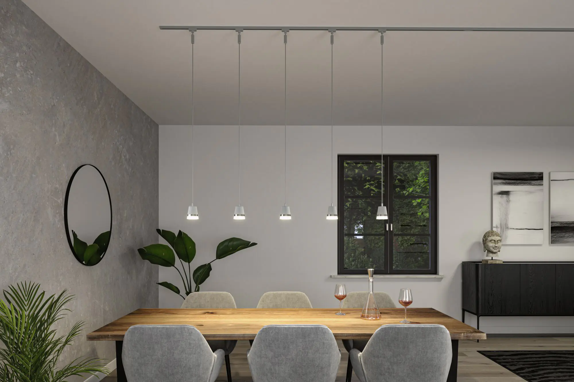 Paulmann URail Pendelleuchte Cone chrom matt 8,4 x 121,4 cm GU10