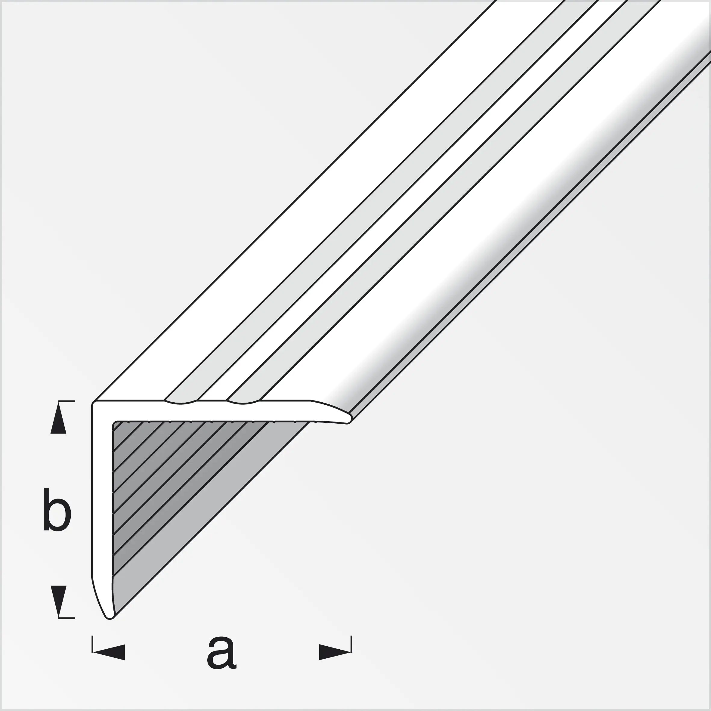 alfer Treppenprofil 1 m, 25 x 21 mm PVC (Kunststoff) glatt graubeige