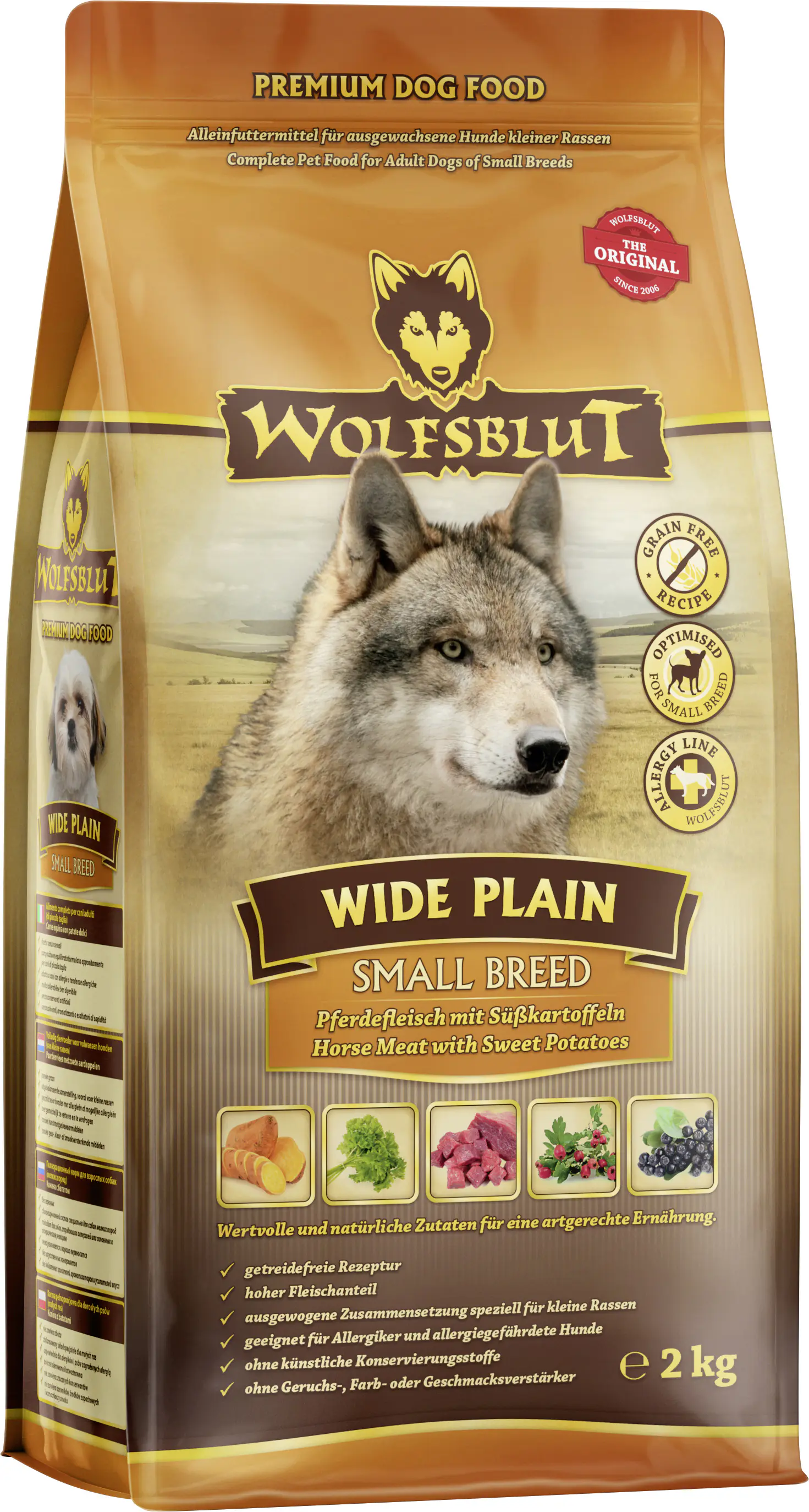 Wolfsblut Hundetrockenfutter Adult Mini 2 kg Pferd & Süßkartoffel 