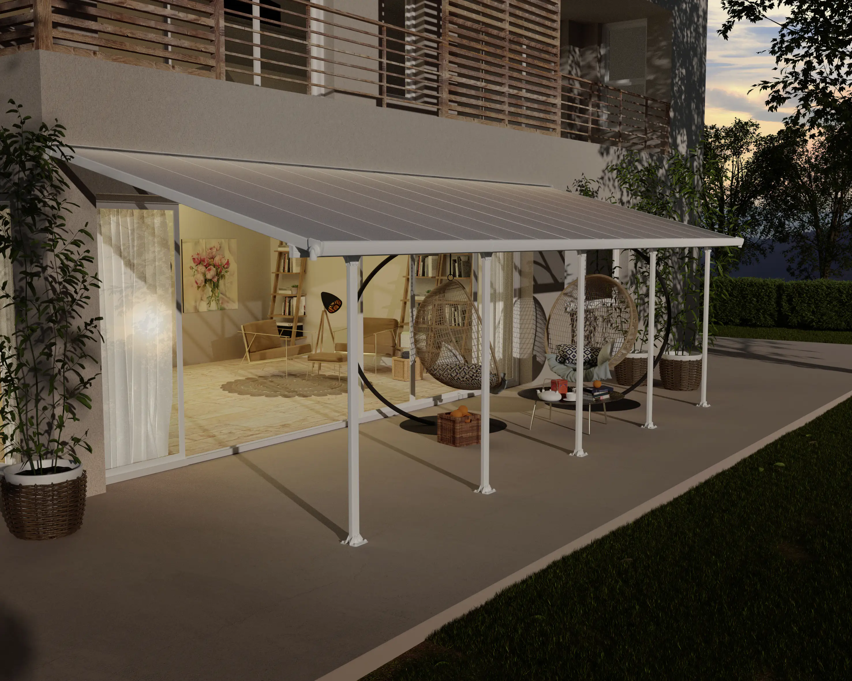 Canopia Terrassenüberdachung Feria 851 x 294 cm weiß Canopia Terrassenüberdachung Feria 851 x 294 cm weiß