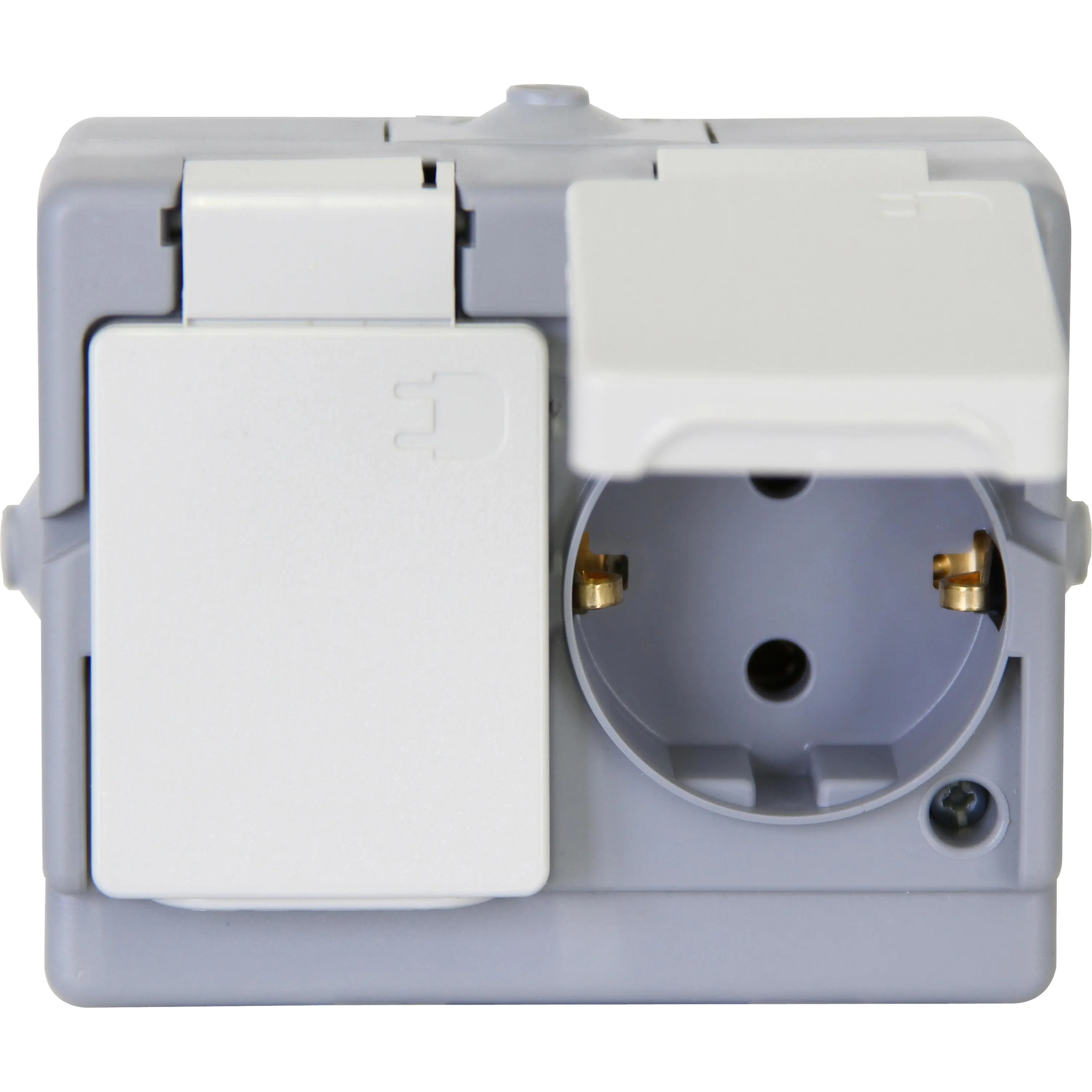 Kopp 2-fach Schutzkontakt-Steckdose Standard Aufputz grau 130248006