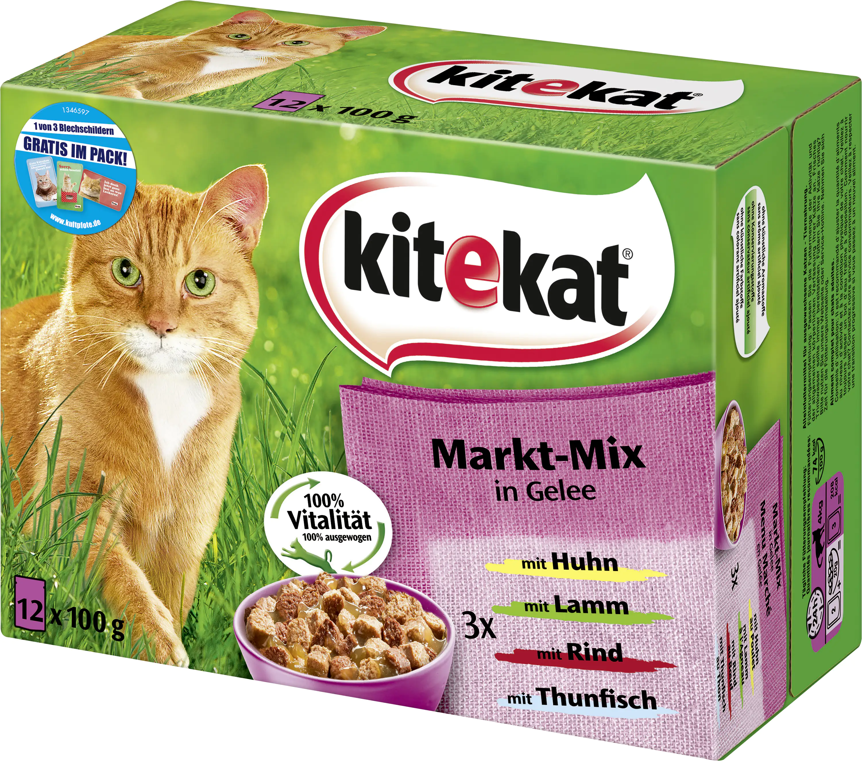 4008429023255_937297 Kitekat Portionsbeutel Multipack Markt Mix in Gelee 12 x 100 g