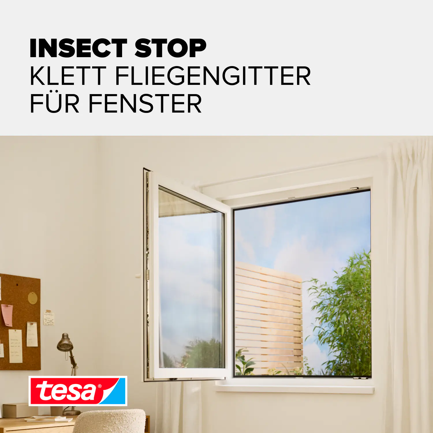 tesa Fliegengitter STANDARD 150 x 180 cm weiß individuell kürzbar