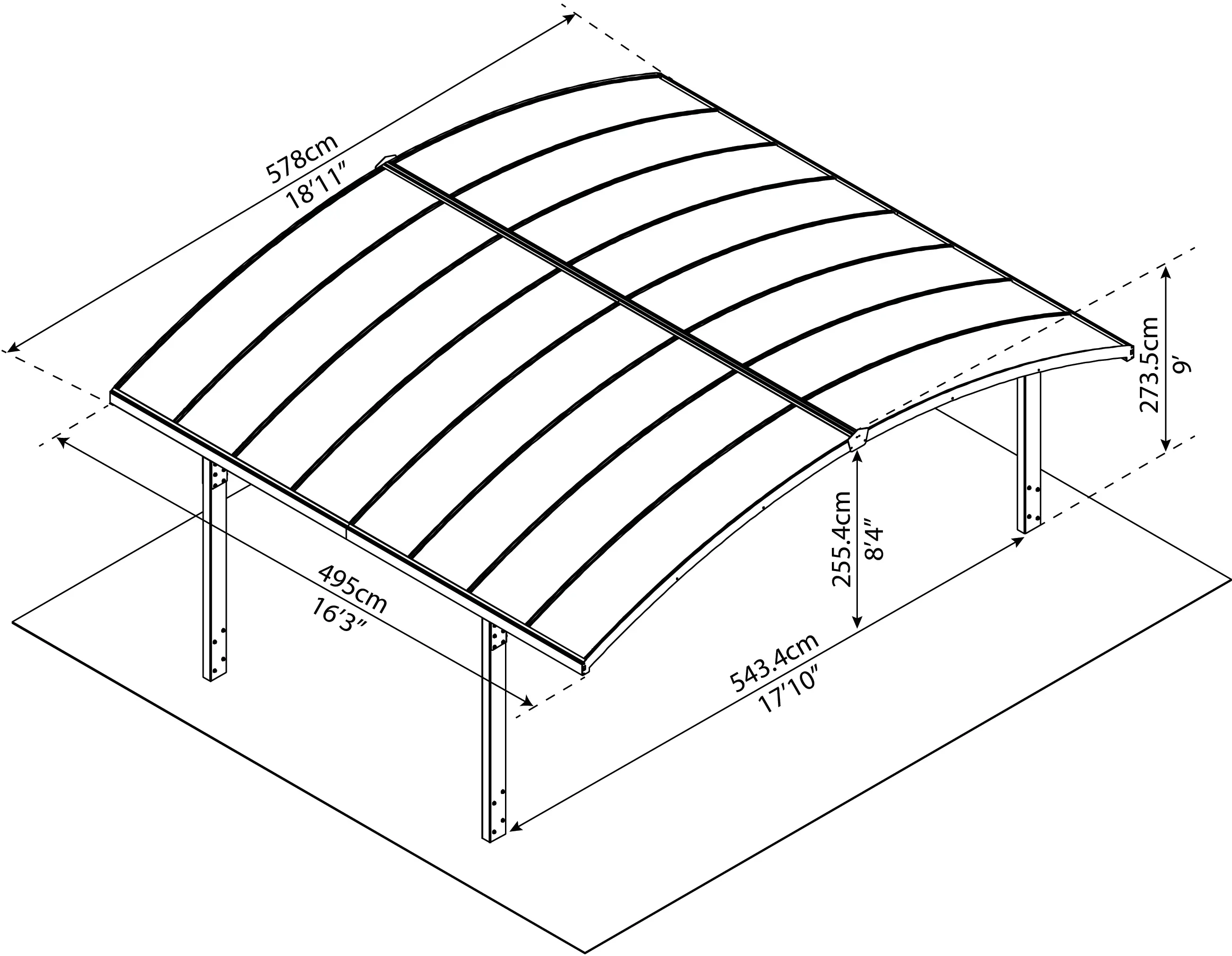 Canopia Doppel Carport Arizona Breeze  495 x 578 cm anthrazit