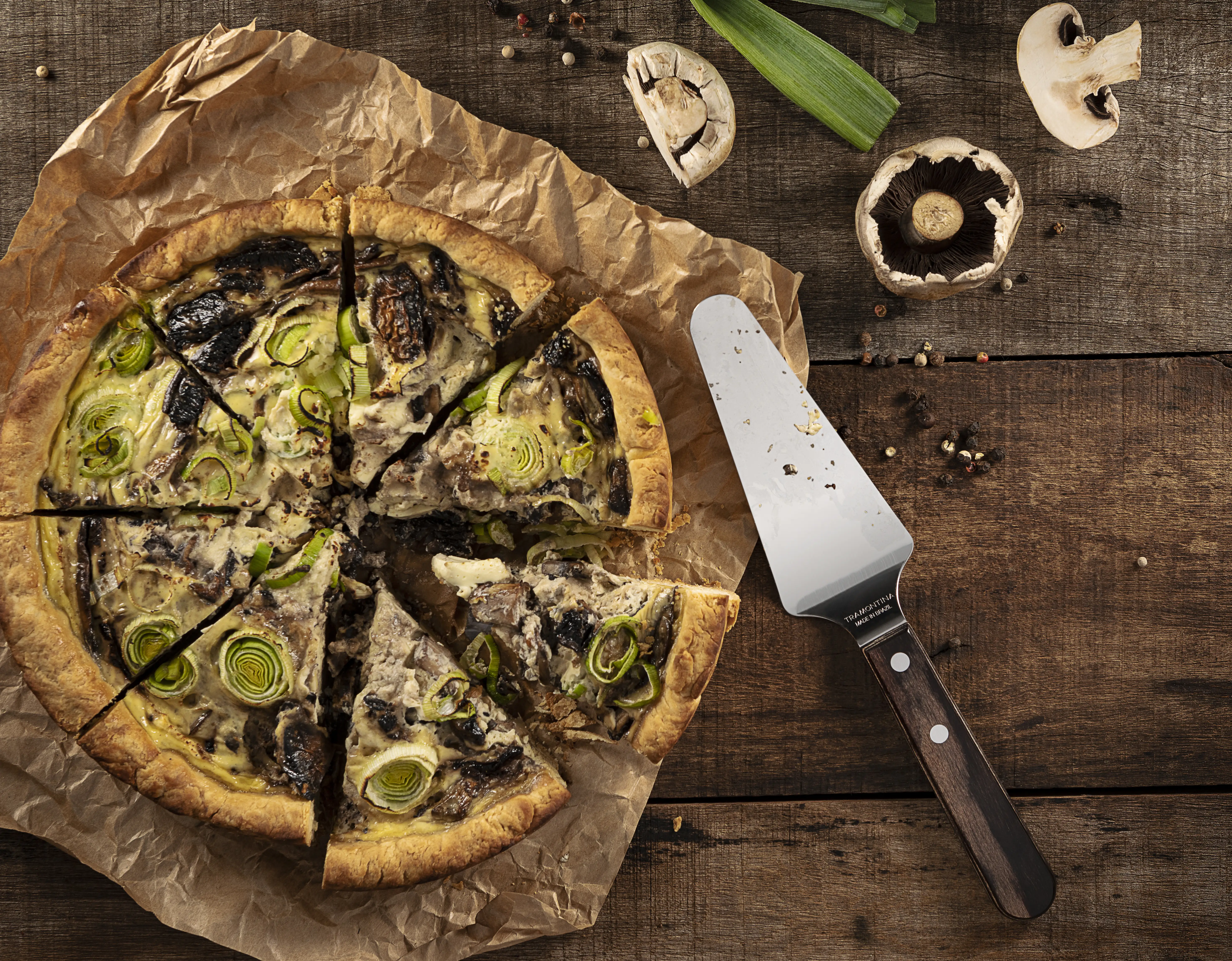 Tramontina Torten- Pizzaheber Landhaus mit Holzgriff