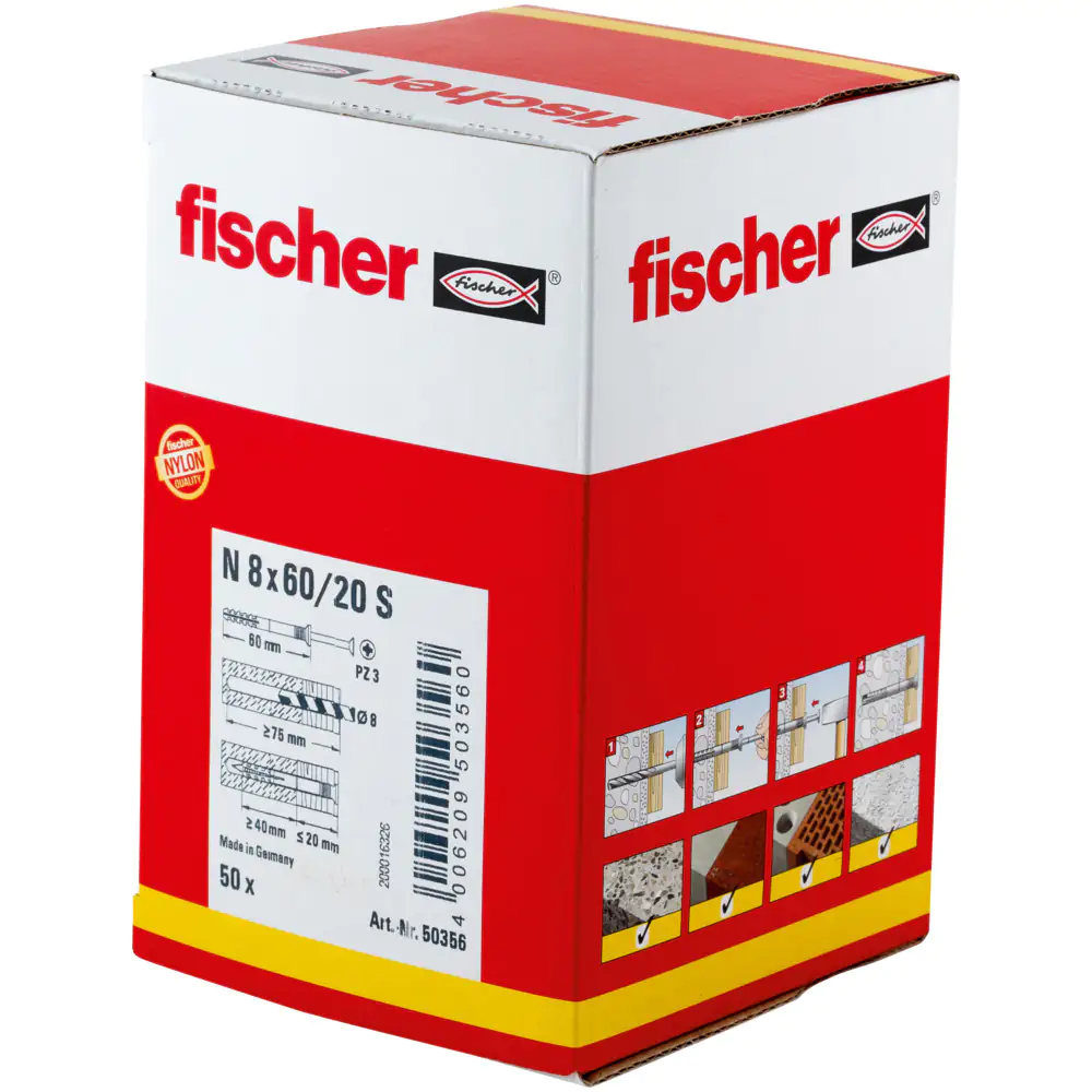 Fischer Nageldübel N 8.0 x 60 mm - 50 Stück