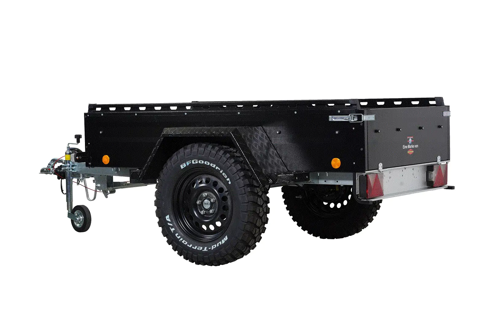 TPV PKW-Anhänger TL-EB2 Offroad schwarz pulverbeschichtet mit Radstoßdämpfern gebremst 1000kg