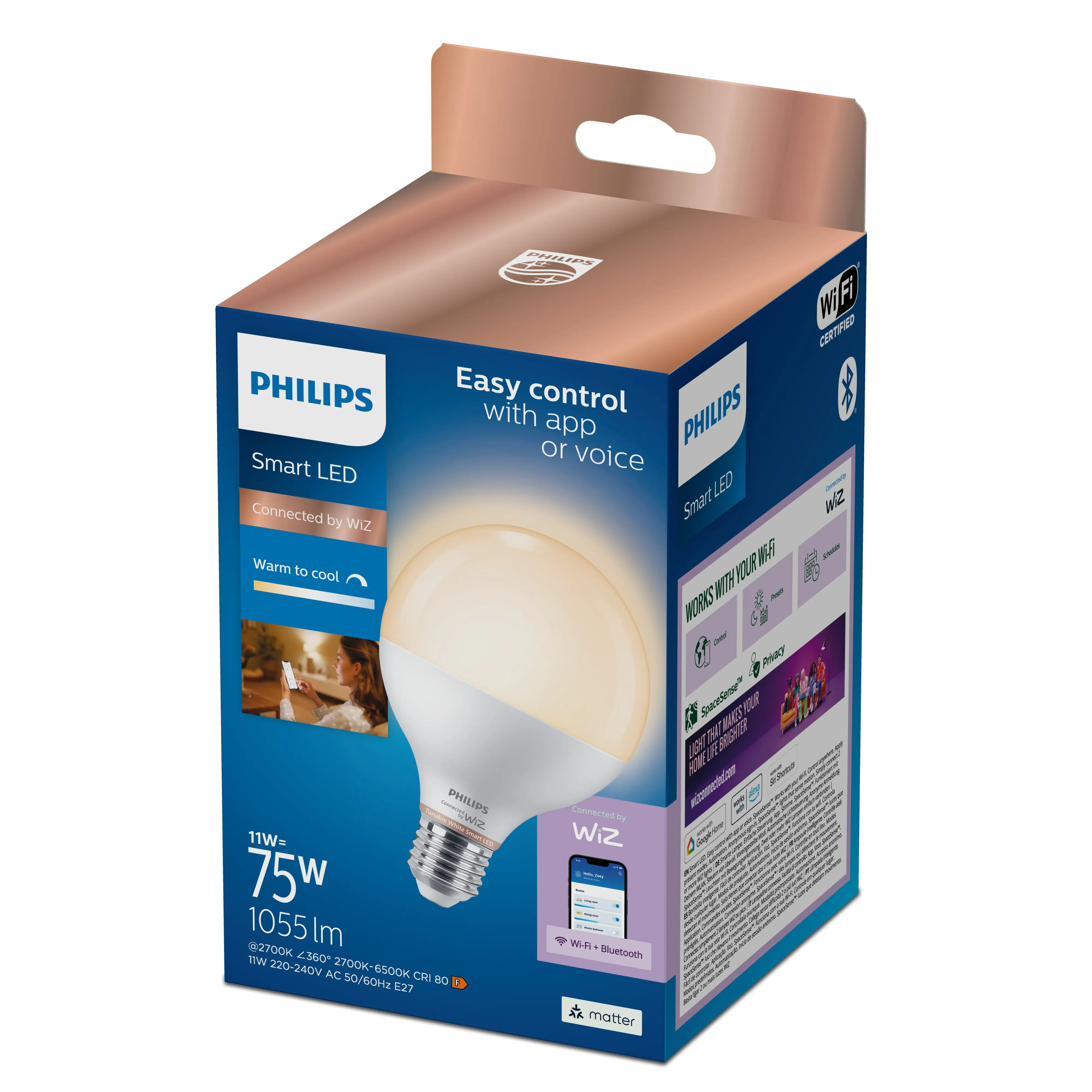 Philips LED Leuchtmittel E27 11W 1055lm 2700-6500K 