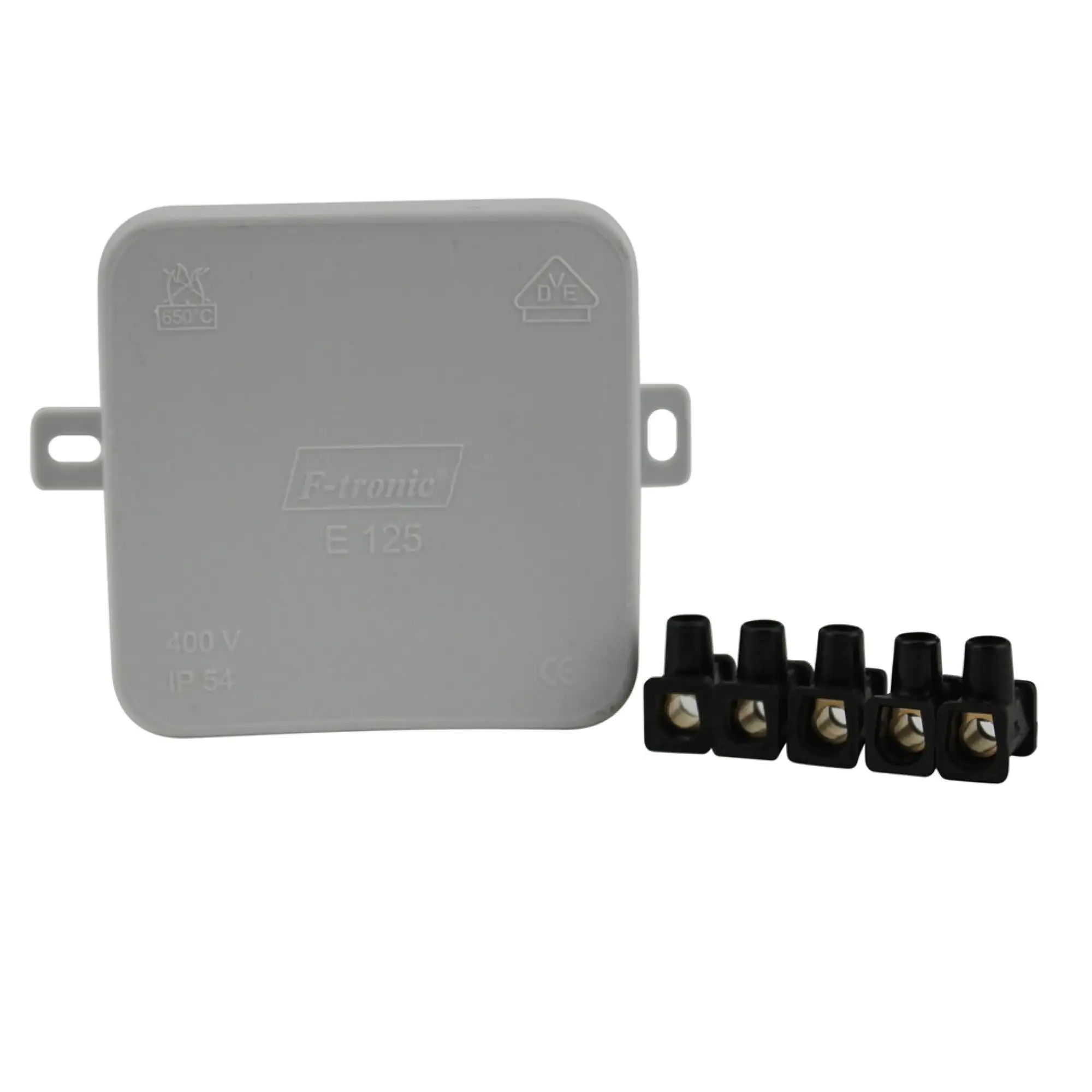 Abzweigkasten Aufputz, IP 54, mit Dosenklemme, 75 x 75 x 40 mm, grau Abzweigkasten Aufputz, IP 54, mit Dosenklemme, 75 x 75 x 40 mm, grau