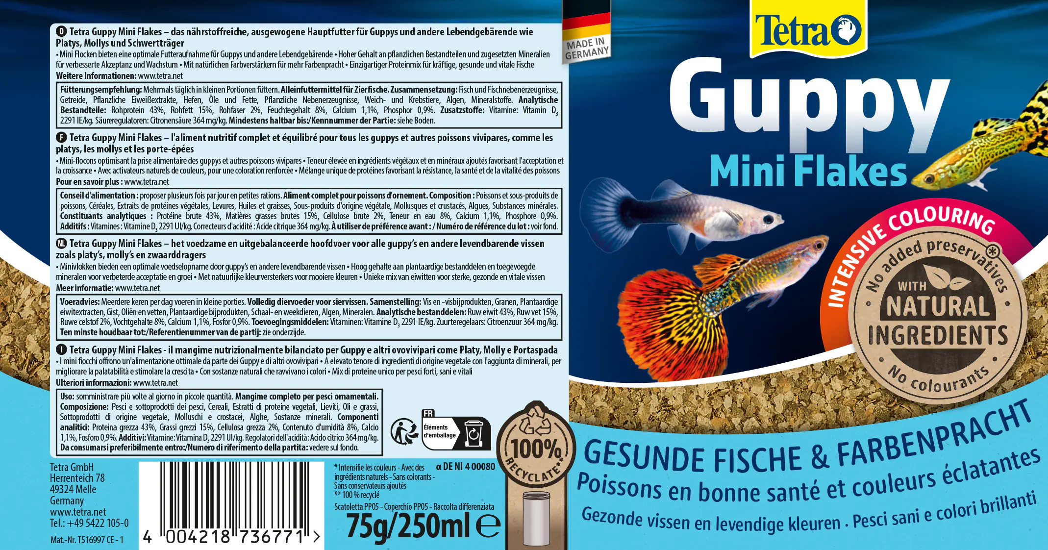 Tetra Guppy 250 ml Tetra Guppy 250 ml