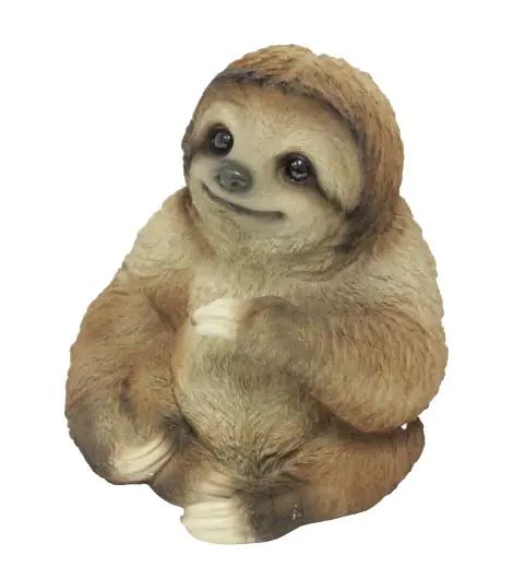 Dekofigur Faultier sitzend groß 42,5 x 32 cm braun