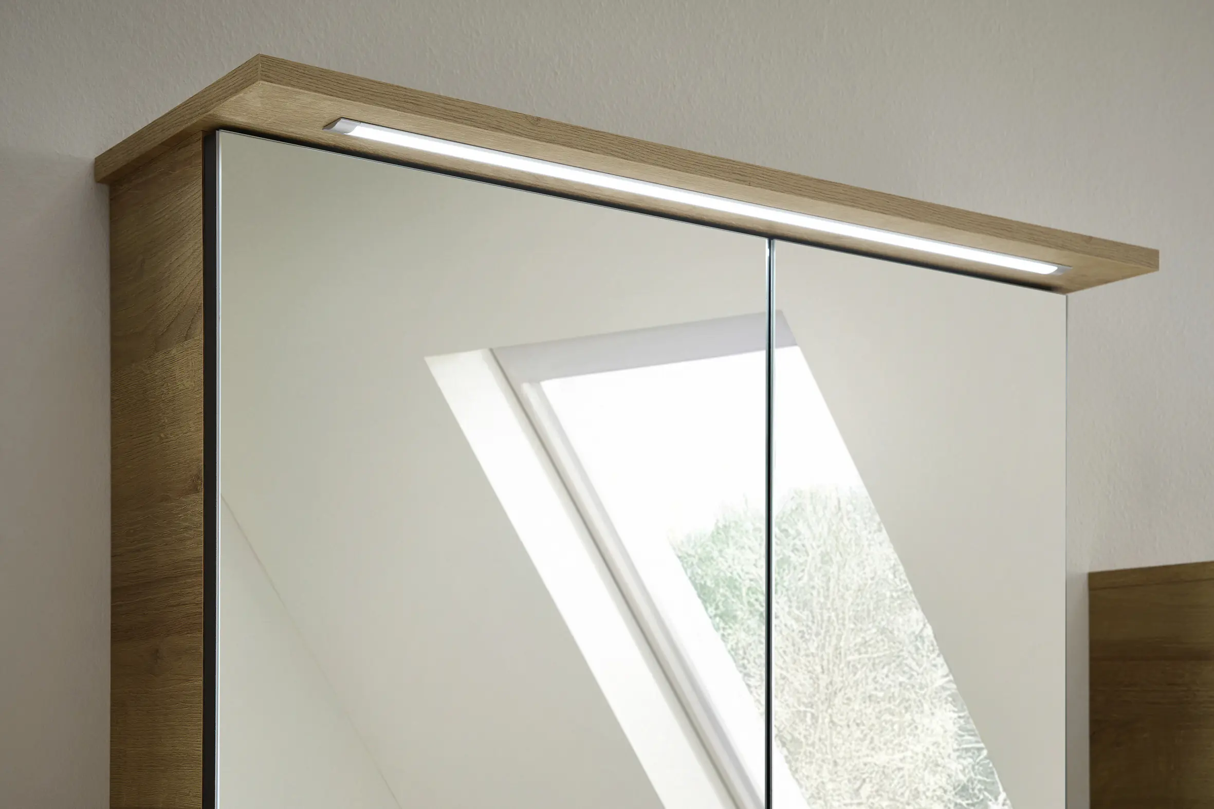 Pelipal Spiegelschrank Münster mit LED Beleuchtung eiche 72 x 71,6 cm