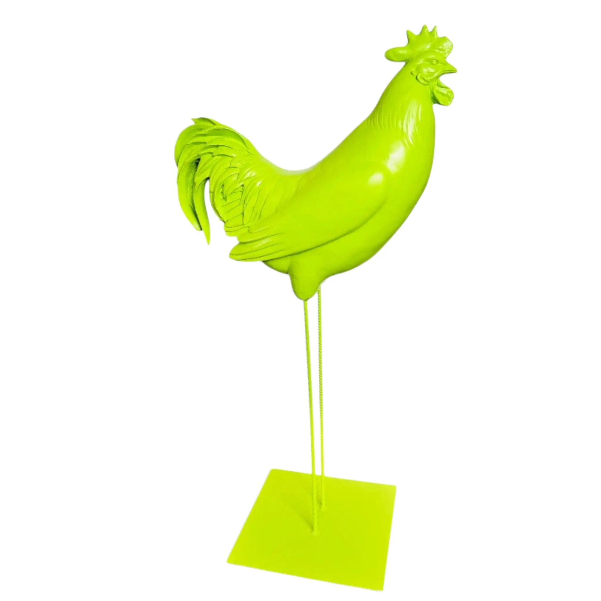 Dekoaufsteller Hahn groß 137 x 50 cm neongrün