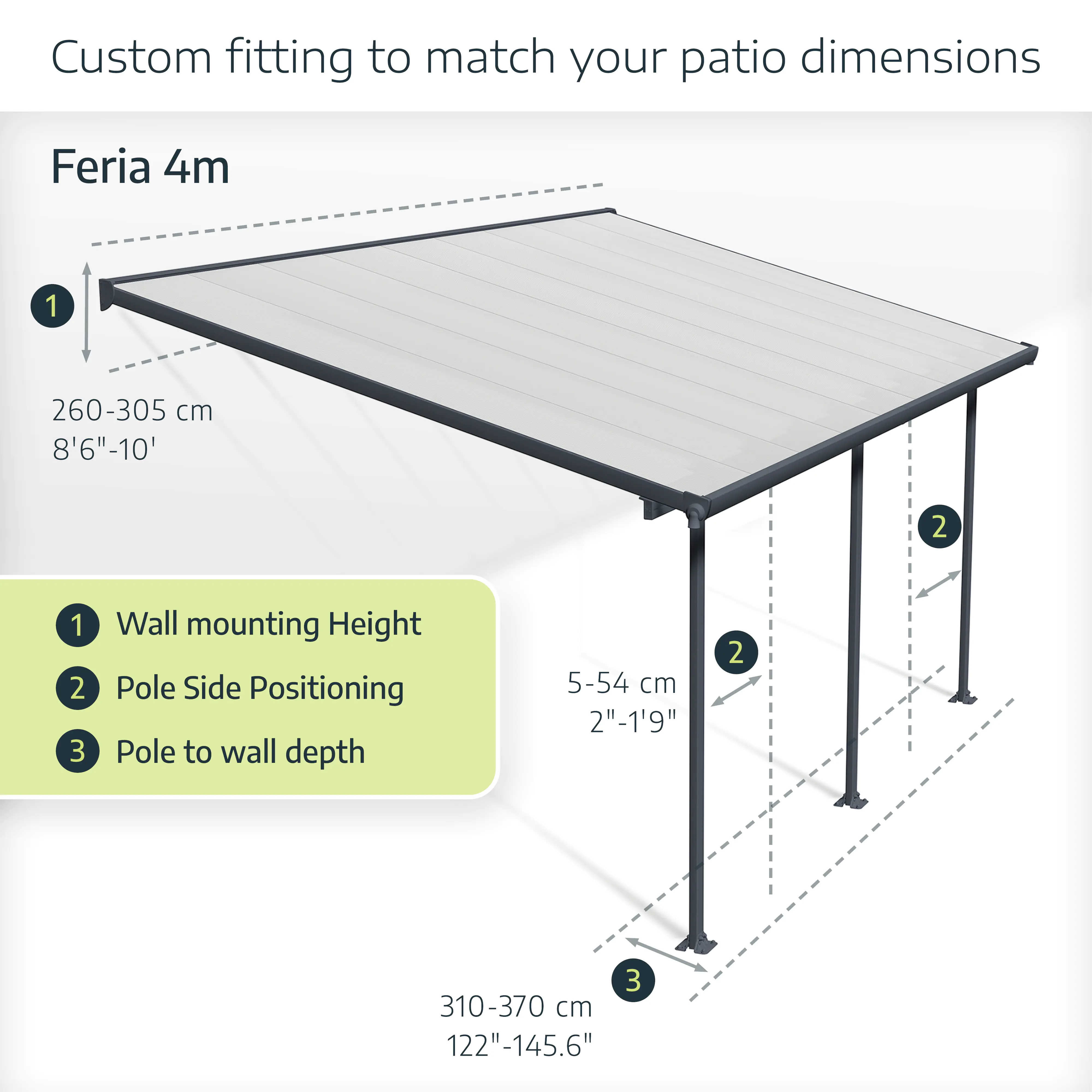 Canopia Terrassenüberdachung Feria  1276 x 380 cm anthrazit