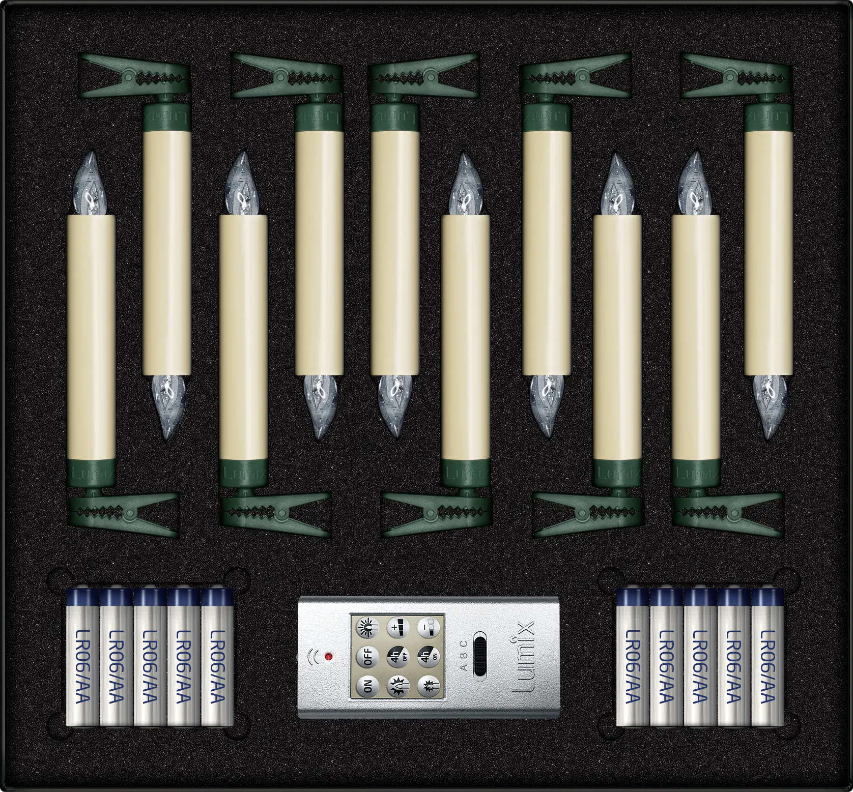 Krinner Lumix Superlight Basisset, 10 LED Kerzen, elfenbein