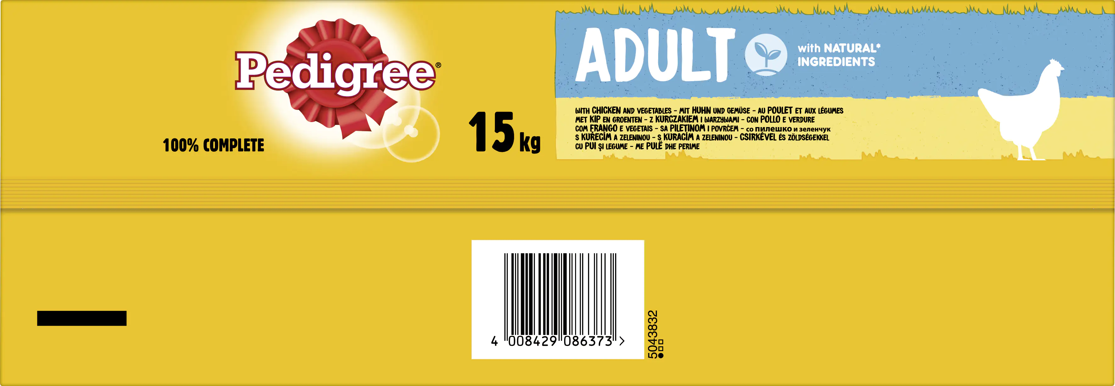 Pedigree Hundetrockenfutter Adult Huhn Gemüse 15 kg