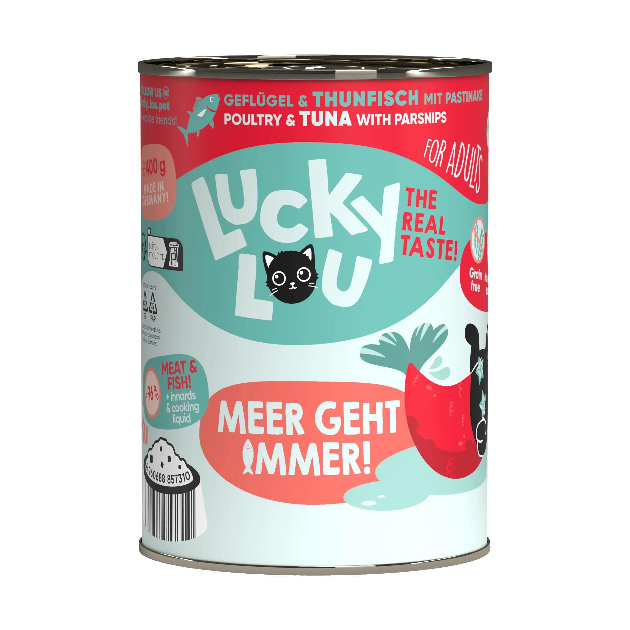 Lucky Lou Katzenfutter Geflügel und Thunfisch 400 g