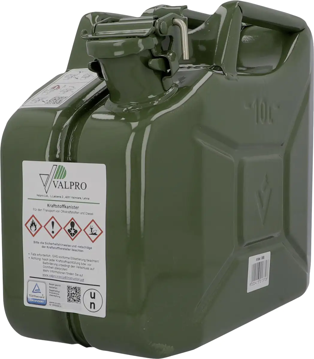 Cartrend Benzinkanister 10 Liter Volumen Metall grün