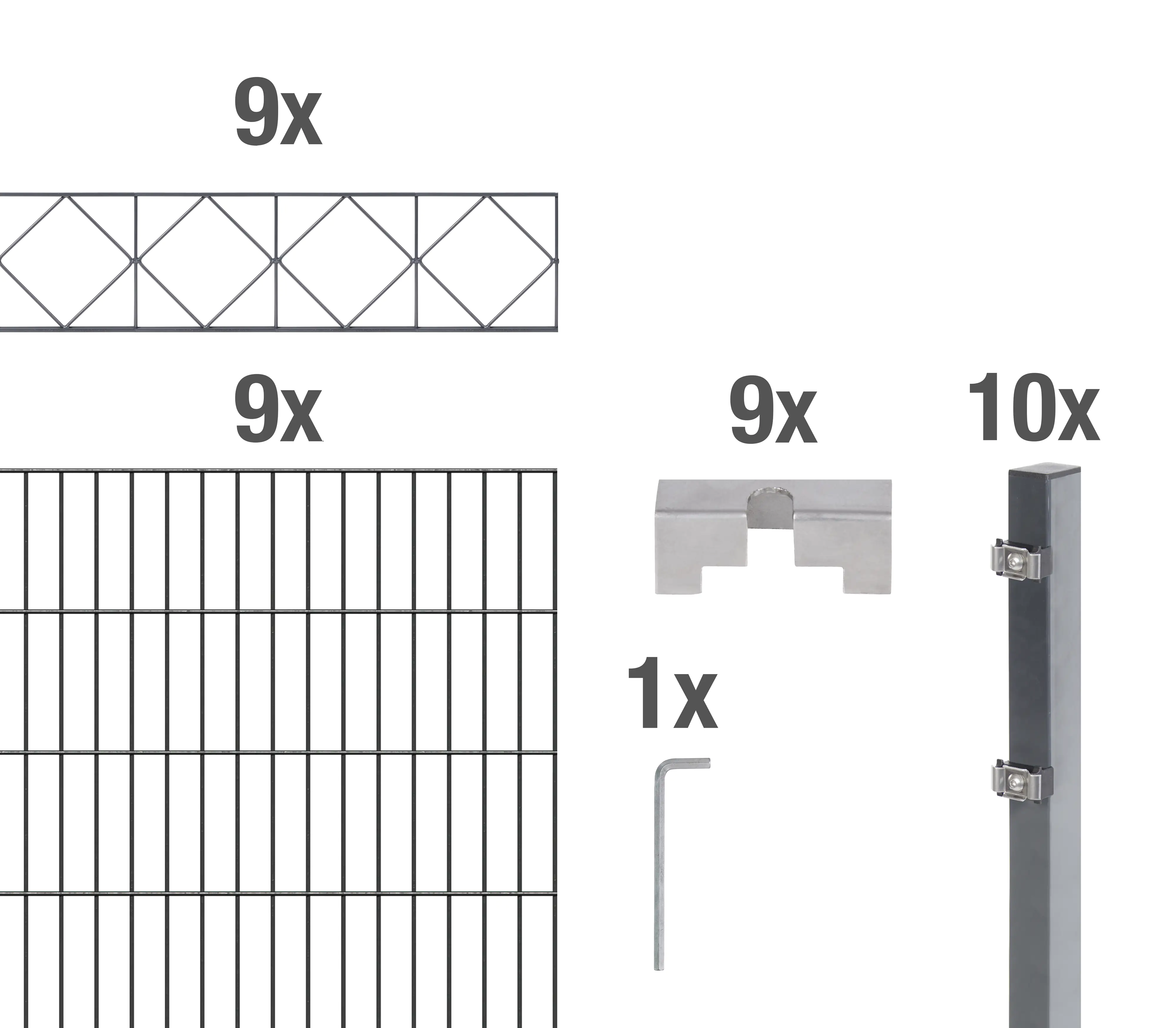 4004338668761_2215906 Alberts Doppelstabmatten-Grundset Bergen 200 x 140 cm 18 m anthrazit