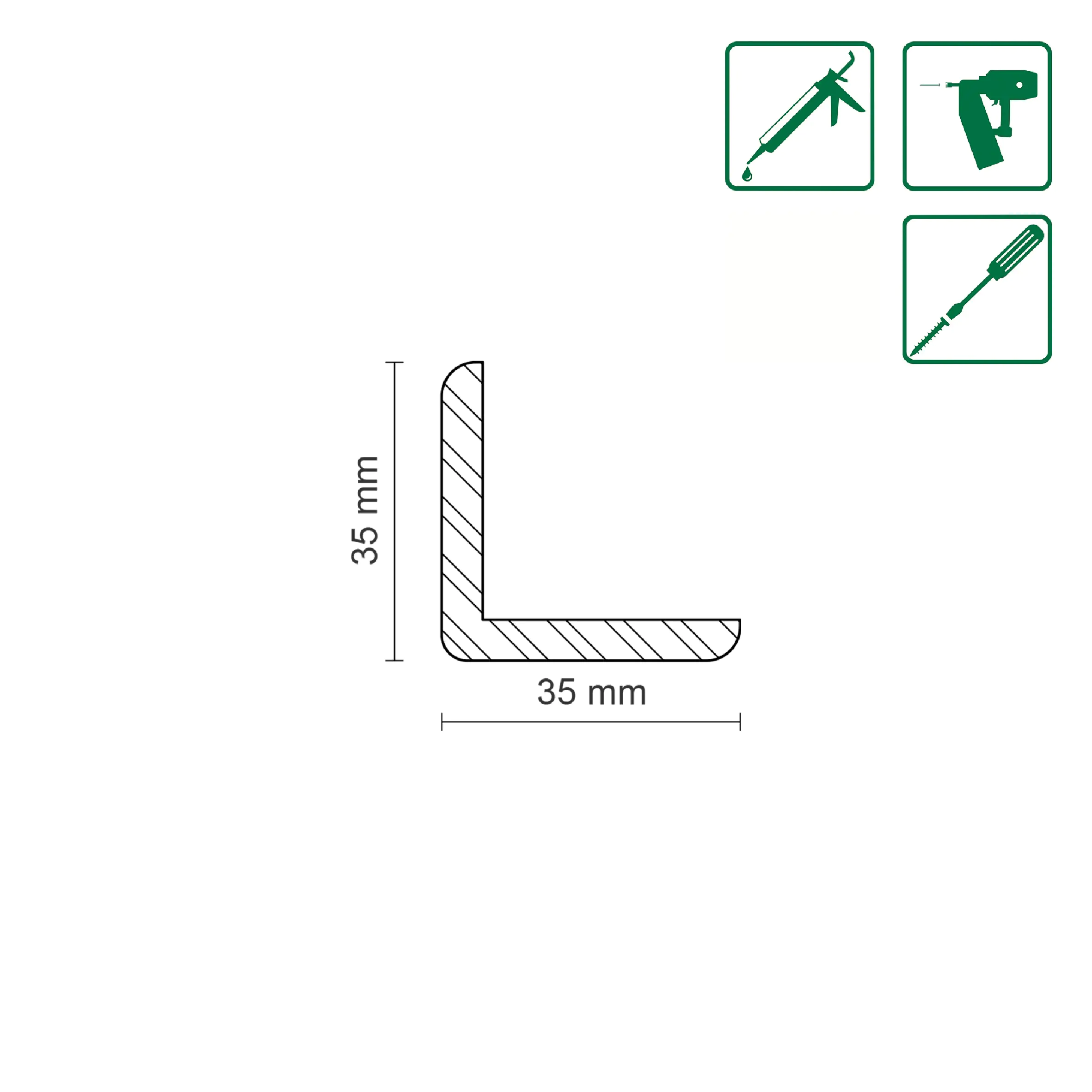 FN Neuhofer Winkelleiste 100 cm 35 x 35 mm Fichte oder Kiefer