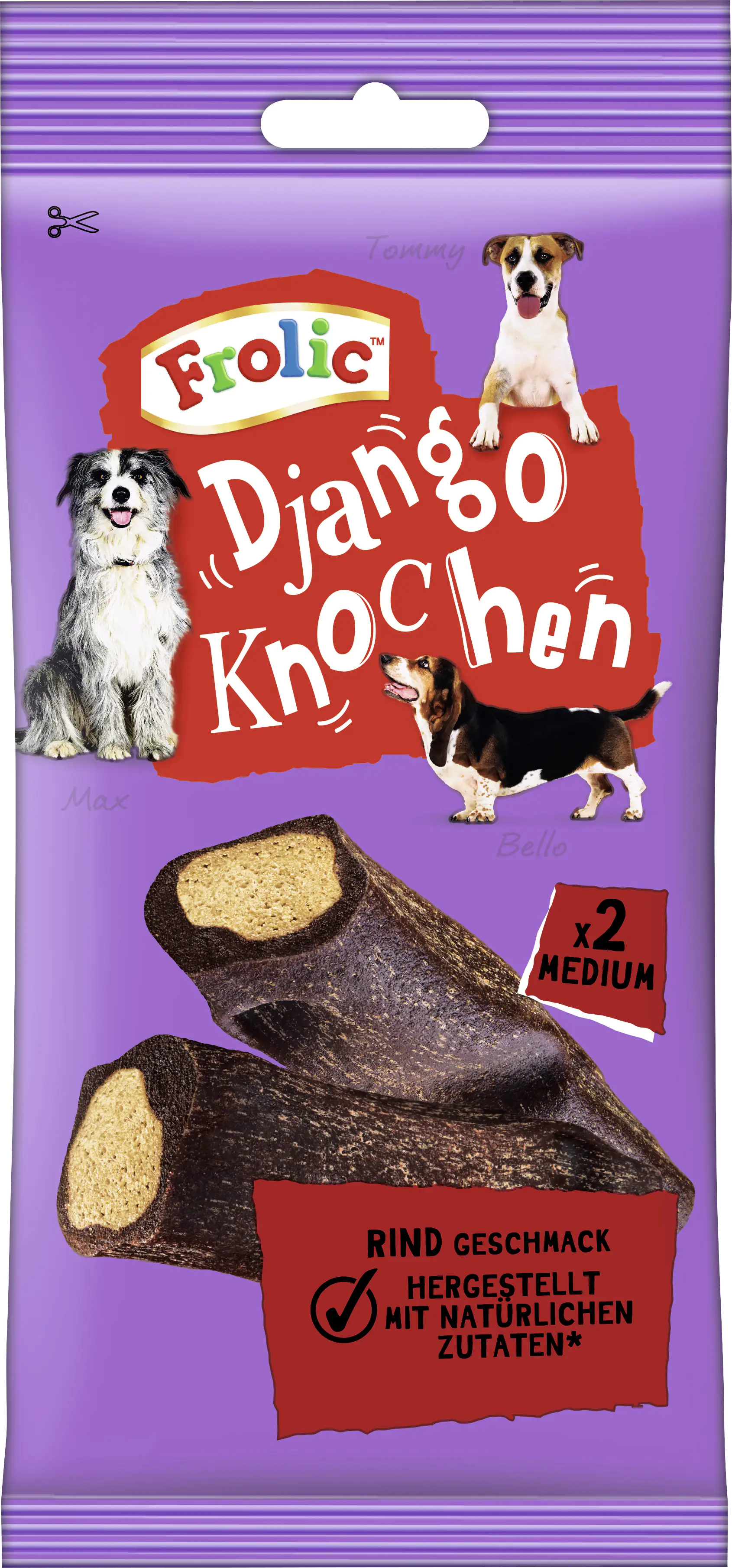 Frolic Django Knochen für mittlere Hunde mit Rind Frolic Django Knochen für mittlere Hunde mit Rind
