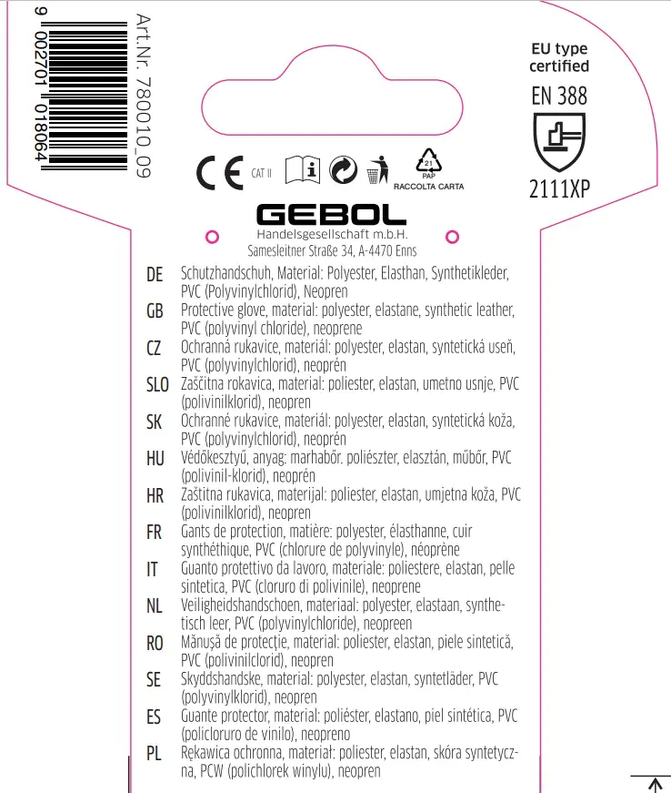 Gebol Handschuh Cornus  