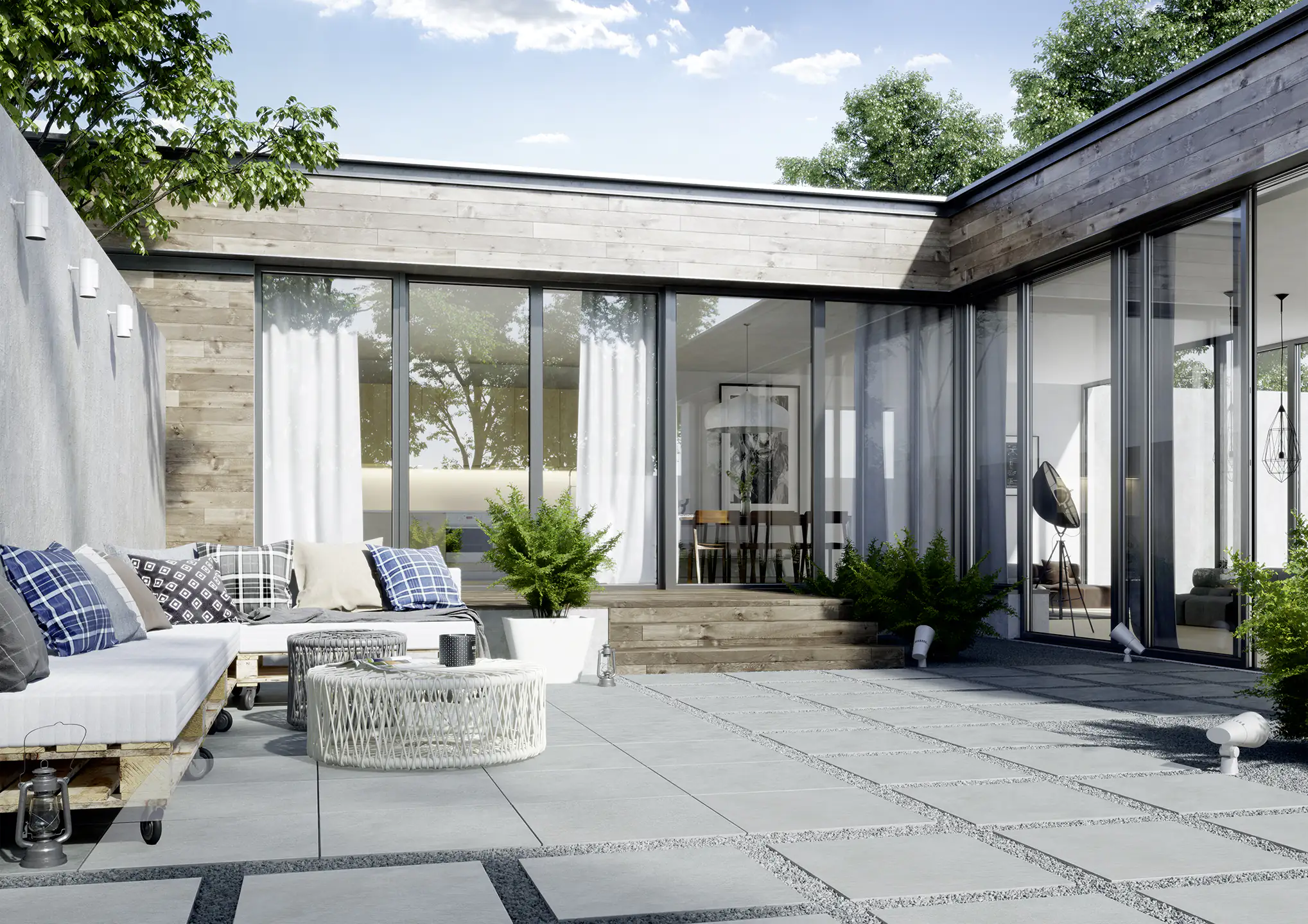 Terrassenplatte Feinsteinzeug Slate 2.0 60 x 60 x 2 cm grau