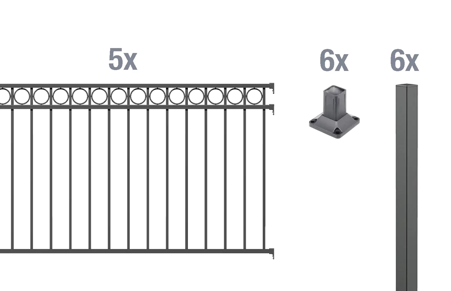 Alberts Komplettset Zaun Circle 10 m 100 cm anthrazit zA Alberts Komplettset Zaun Circle 10 m 100 cm anthrazit zA
