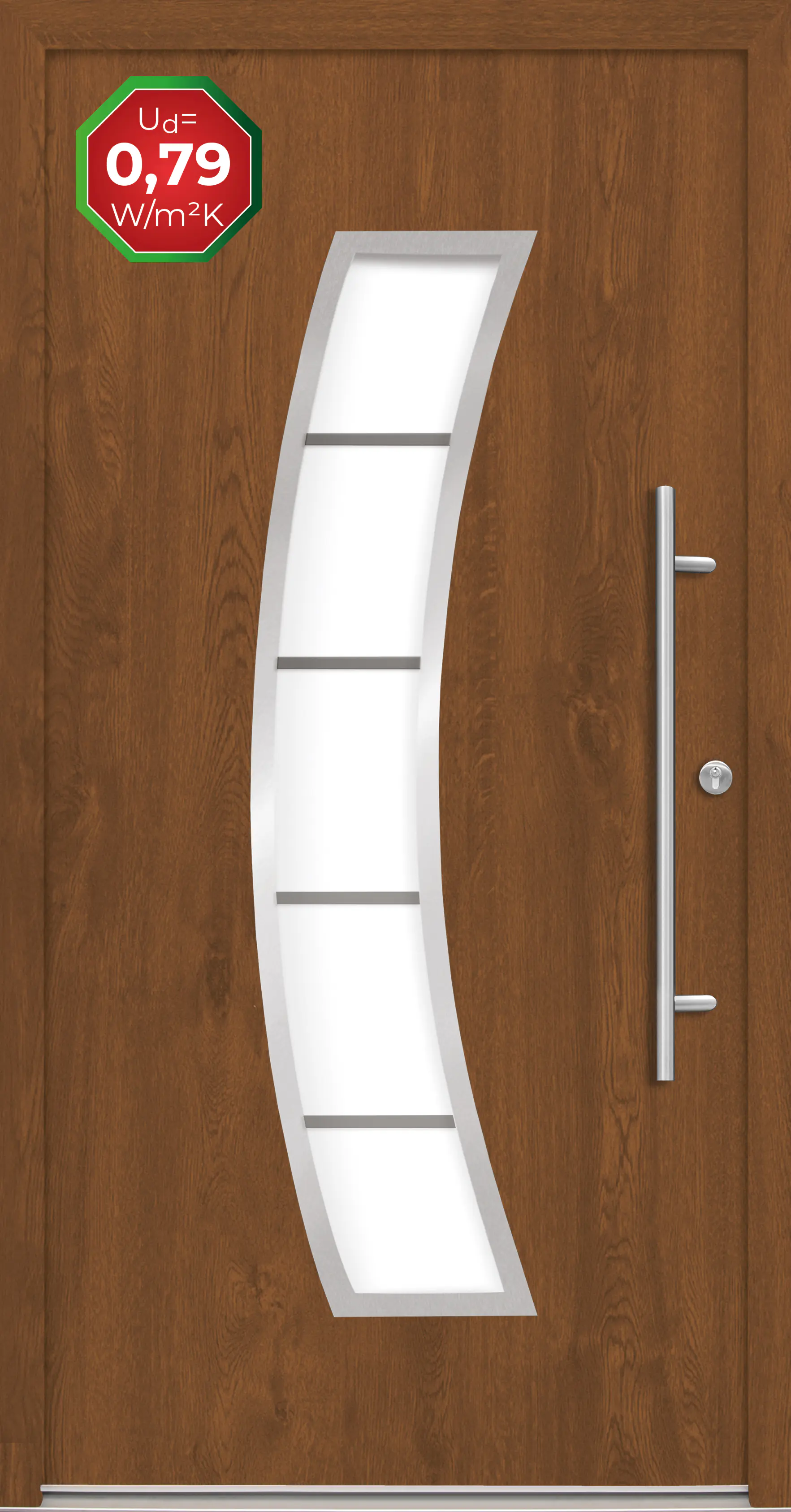 Splendoor Haustür Passivedoor Premium P14 Golden Oak DIN Rechts 110 x 210 cm