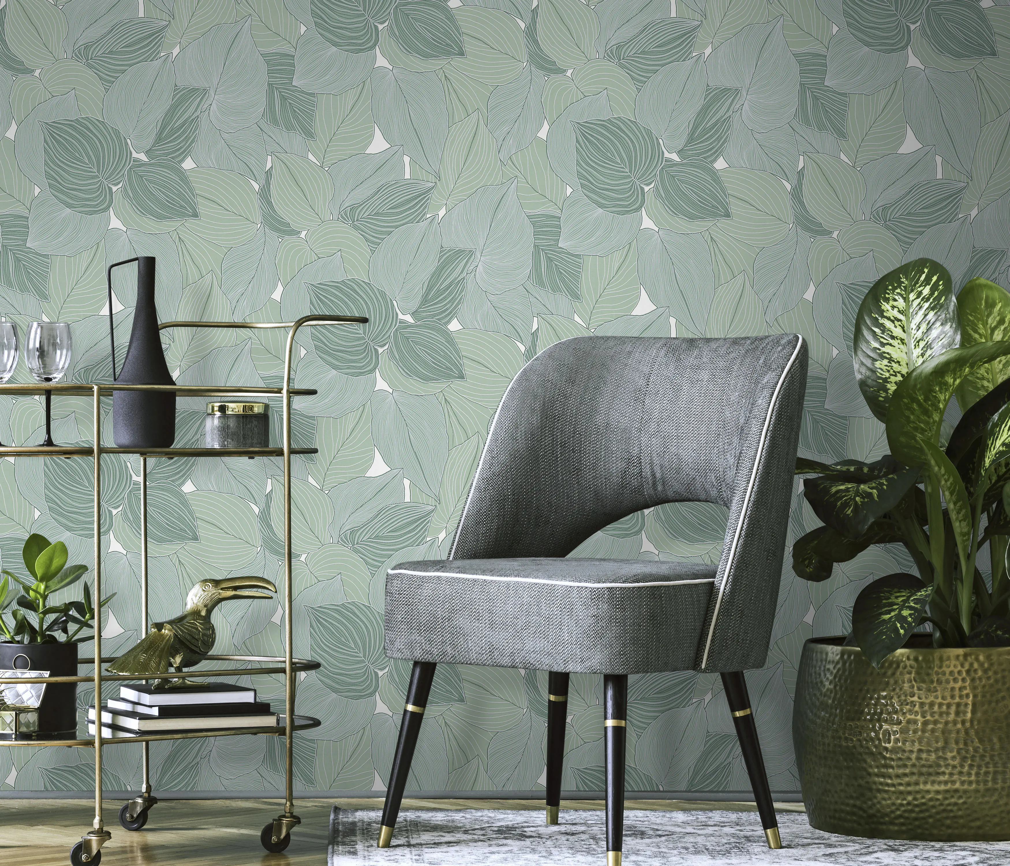 Erismann Vliestapete Floral grün 10,05 x 0,53 m