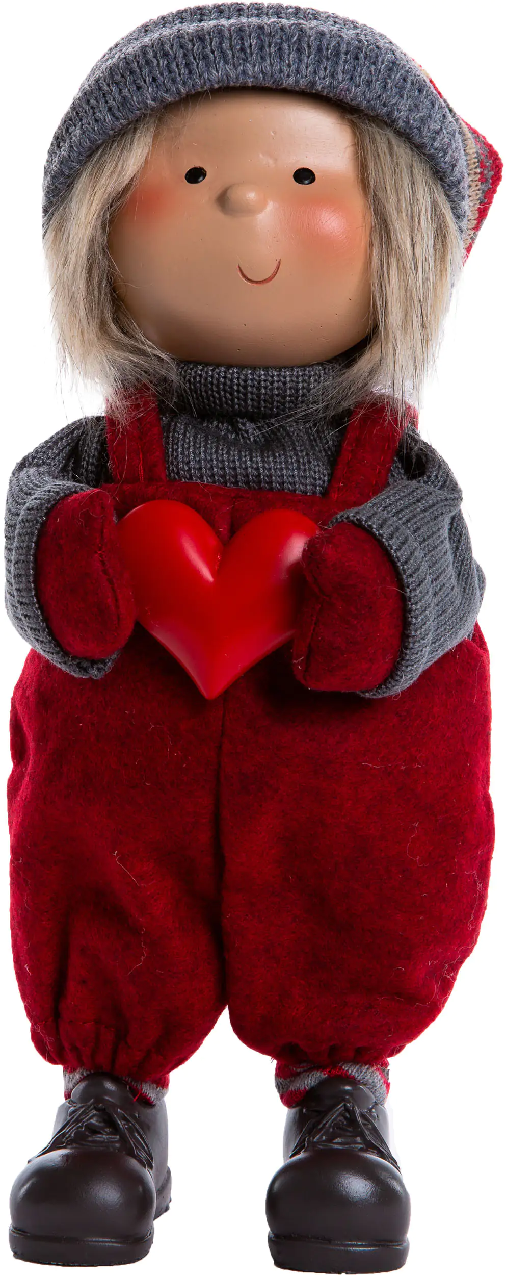 TrendLine Dekofigur Kind 43,5 cm rot grau