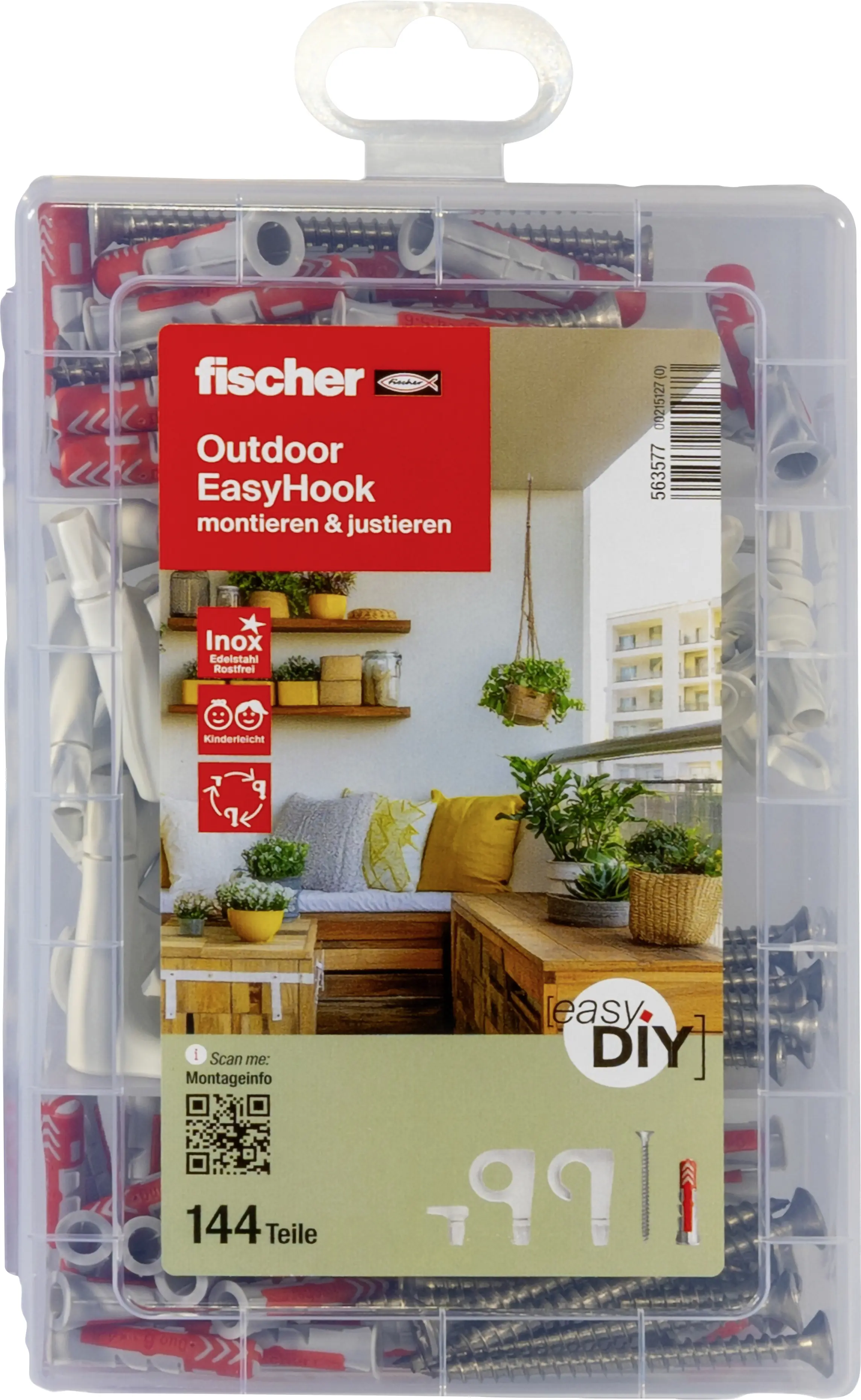 Fischer Meister-Montagebox EasyDIY Outdoor EasyHook - 144 Stk.