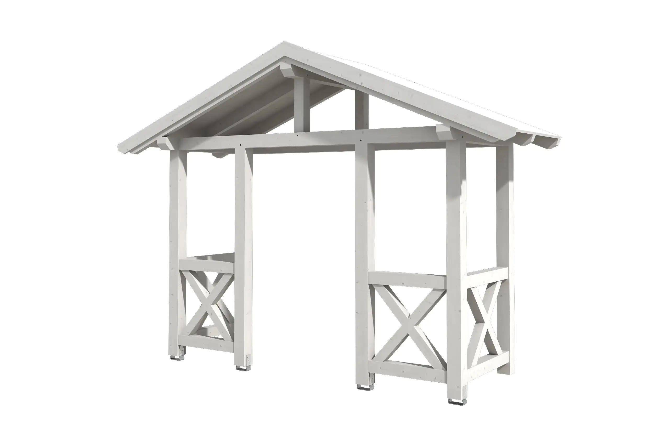 SKAN HOLZ Vordach Stralsund Typ 5 360 x 139 cm, lasiert in Weiß