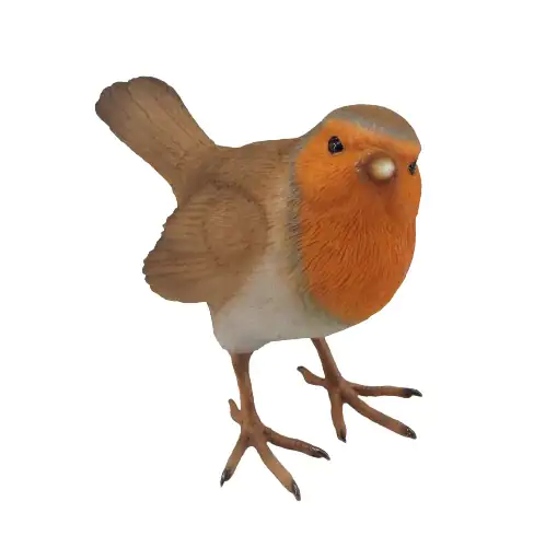 Dekofigur Vogel 10,5 x 12 cm braun orange