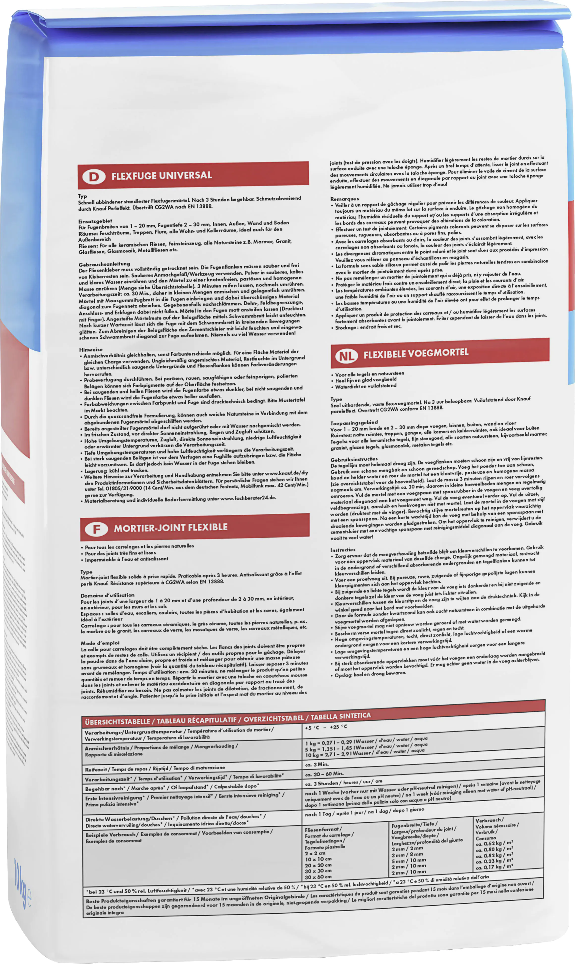 Knauf Fugenmörtel Flexfuge Universal 1 - 20 mm anthrazit 10 kg