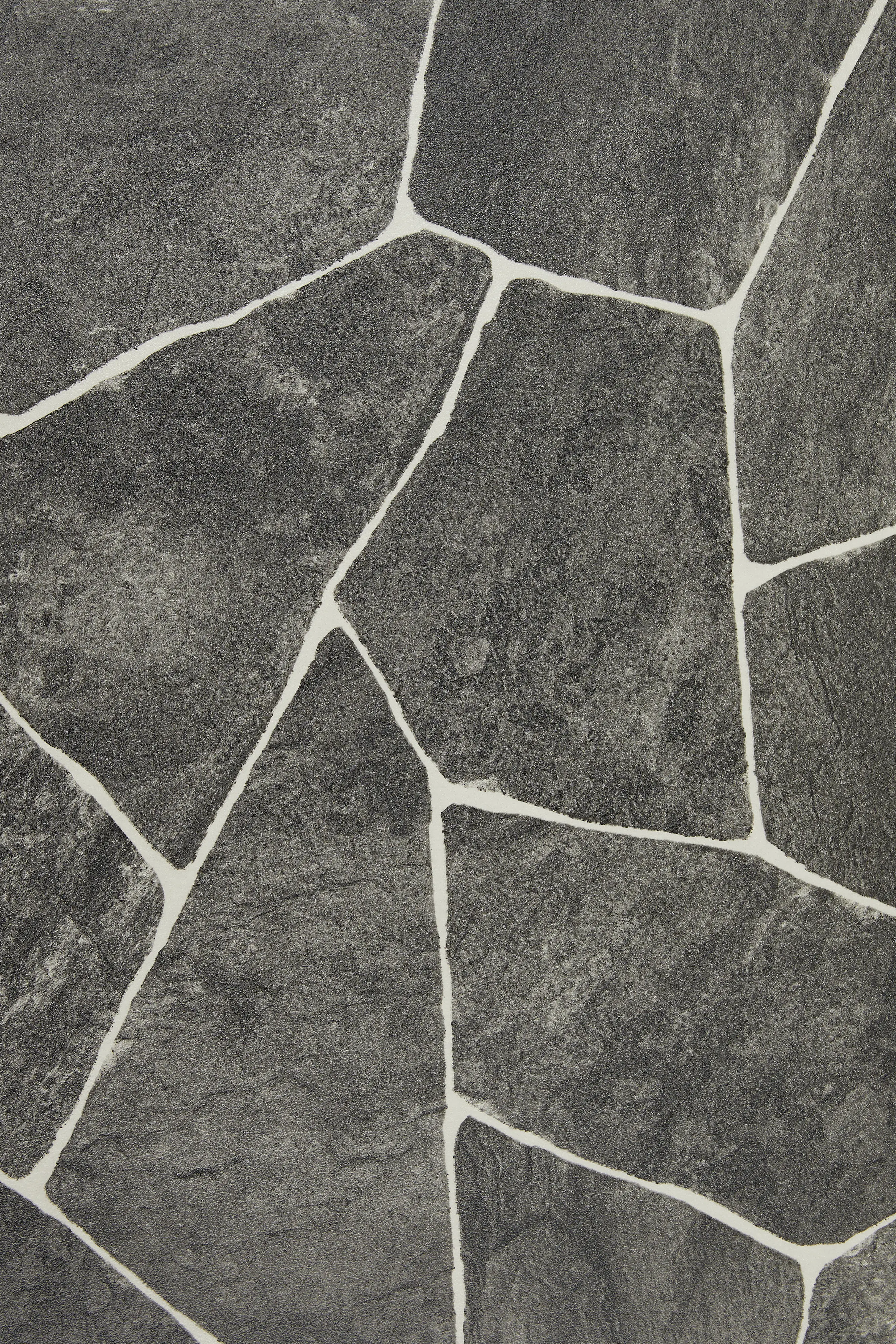 Bodenbelag Vinyl 3 m Bruchsteinoptik anthrazit