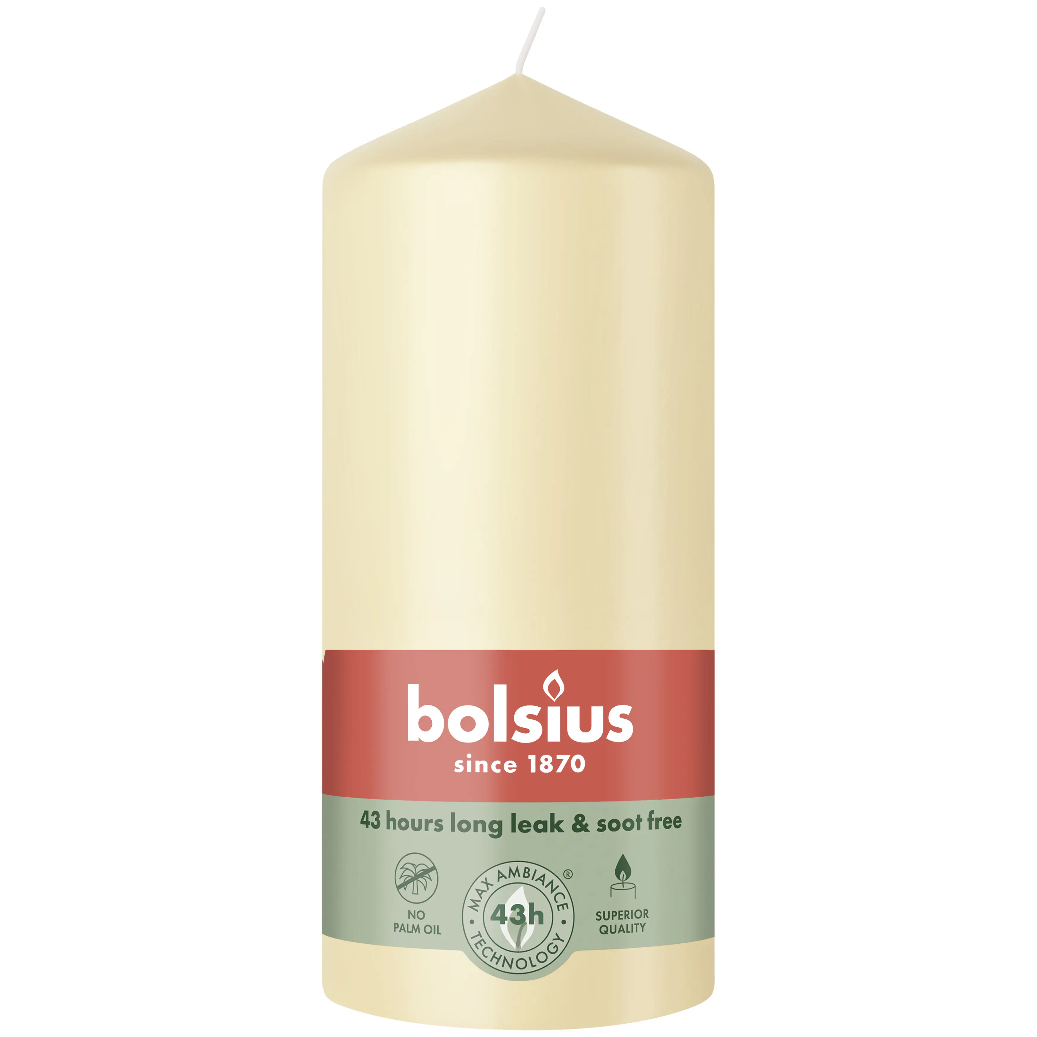 Bolsius Stumpenkerze beige 13 cm Ø 6,8 cm 