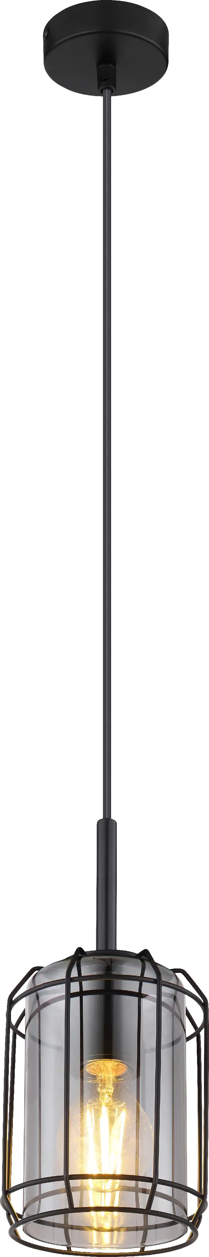 Globo Hängeleuchte Kammi schwarz Ø 13 cm E 27, max. 60 W, dimmbar