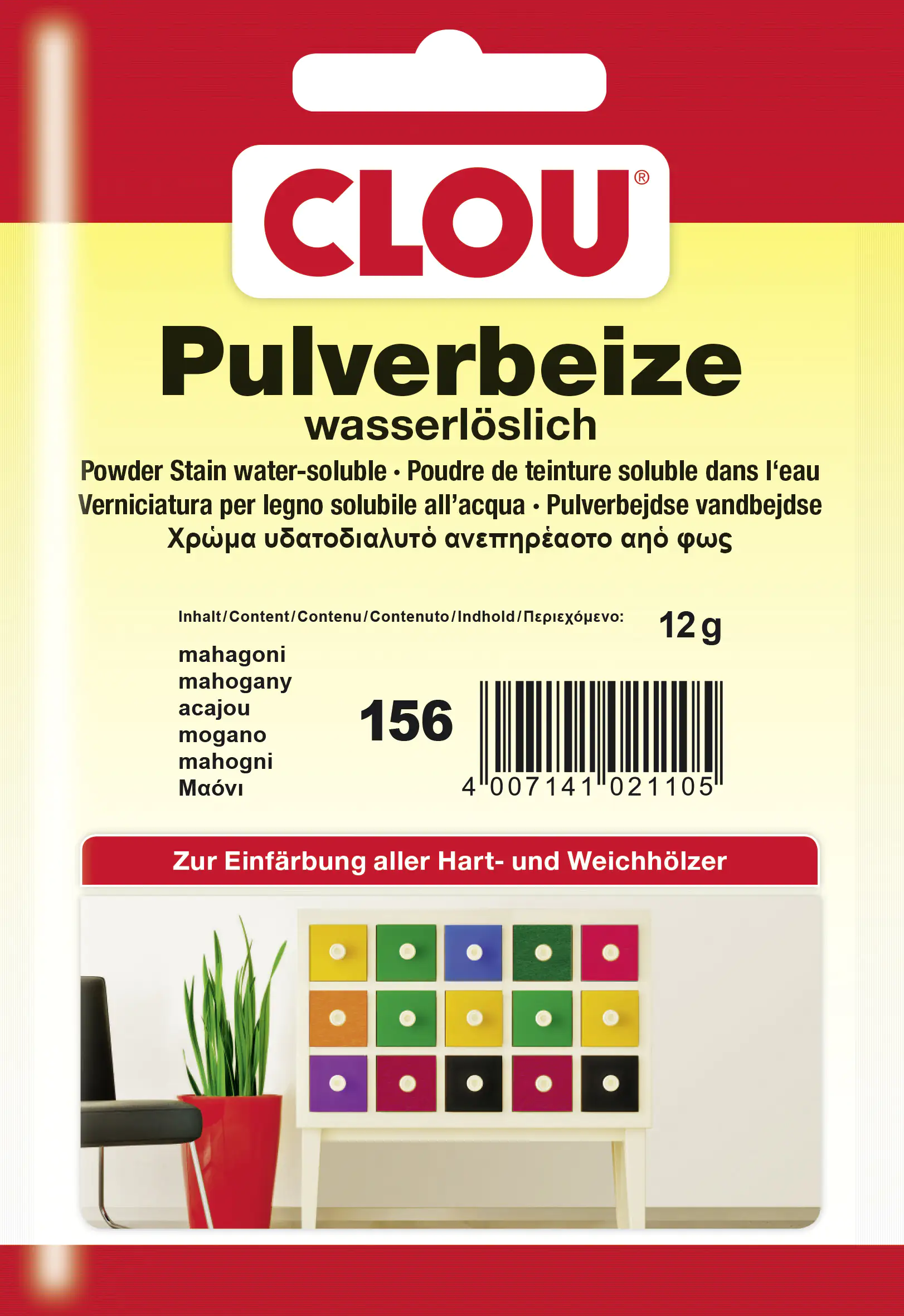 Clou Pulverbeize 12 g mahagoni