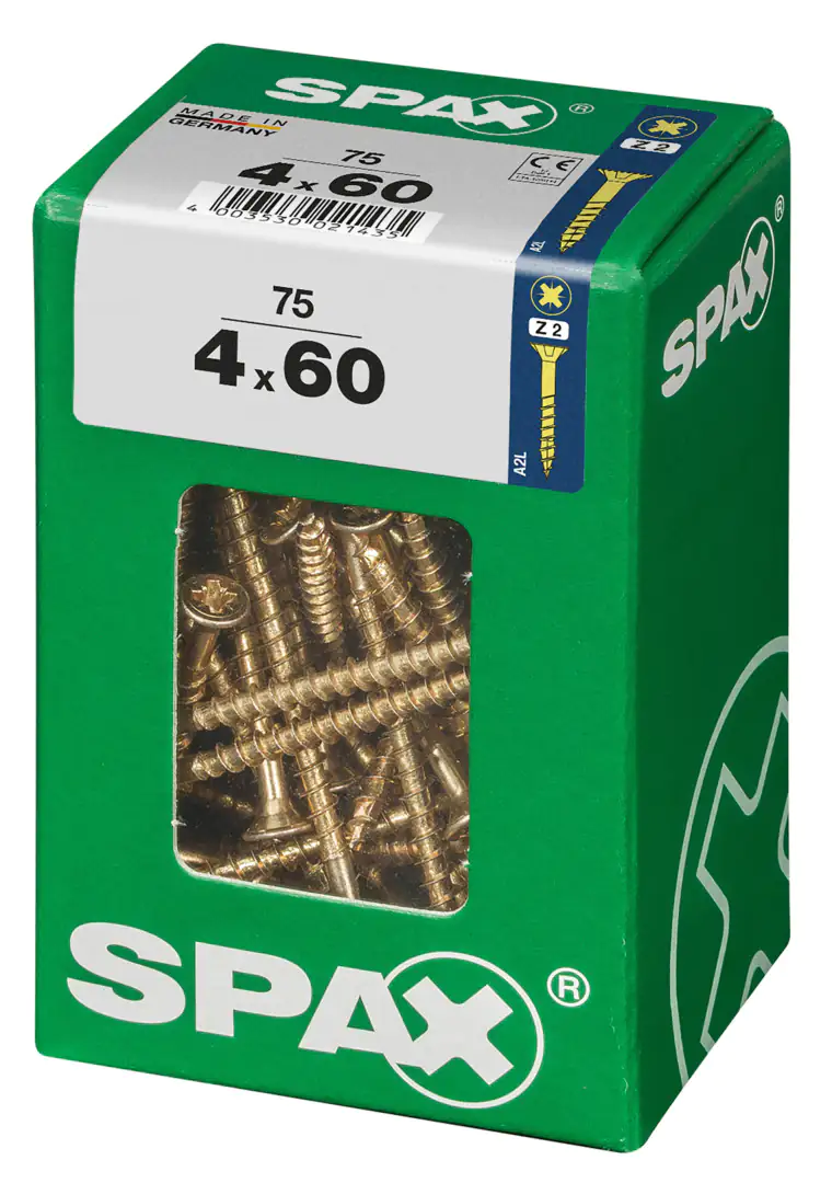 Spax Universalschrauben 4.0 x 60 mm PZ 2 - 75 Stk.